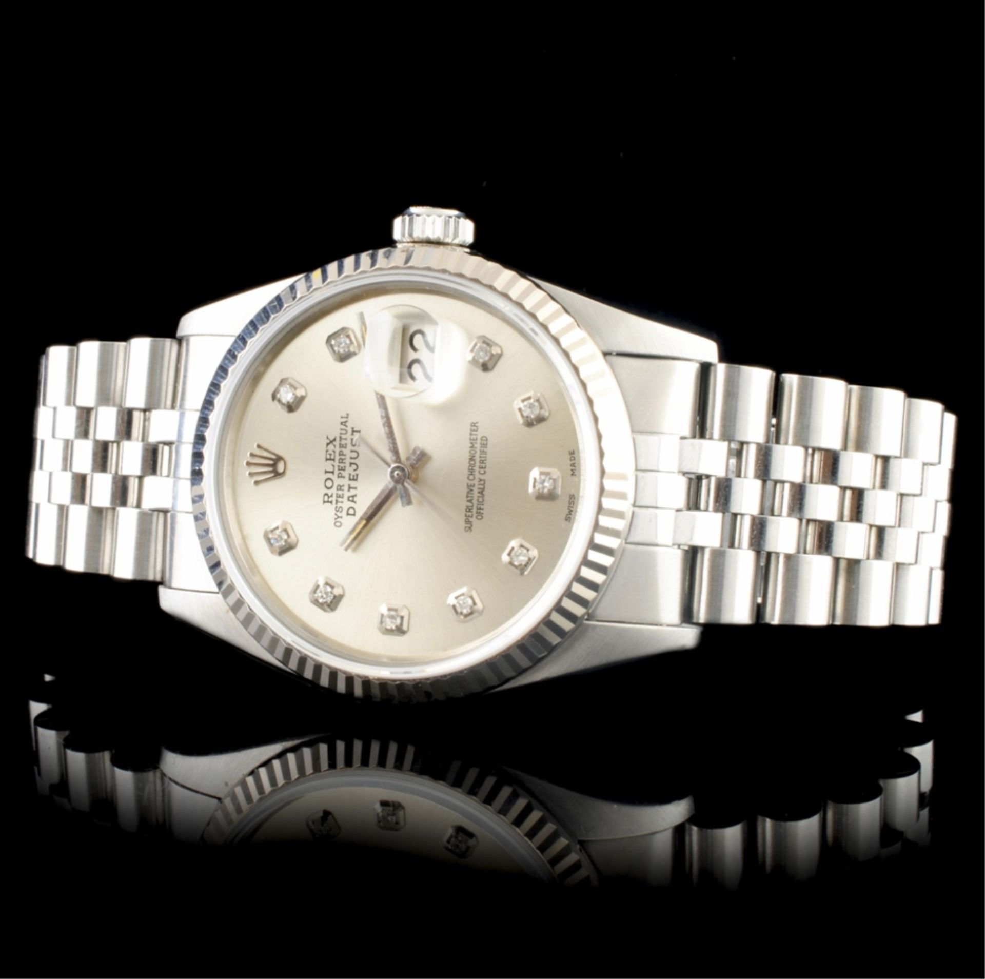 Rolex DateJust SS Diamond 36MM Wristwatch - Image 2 of 6