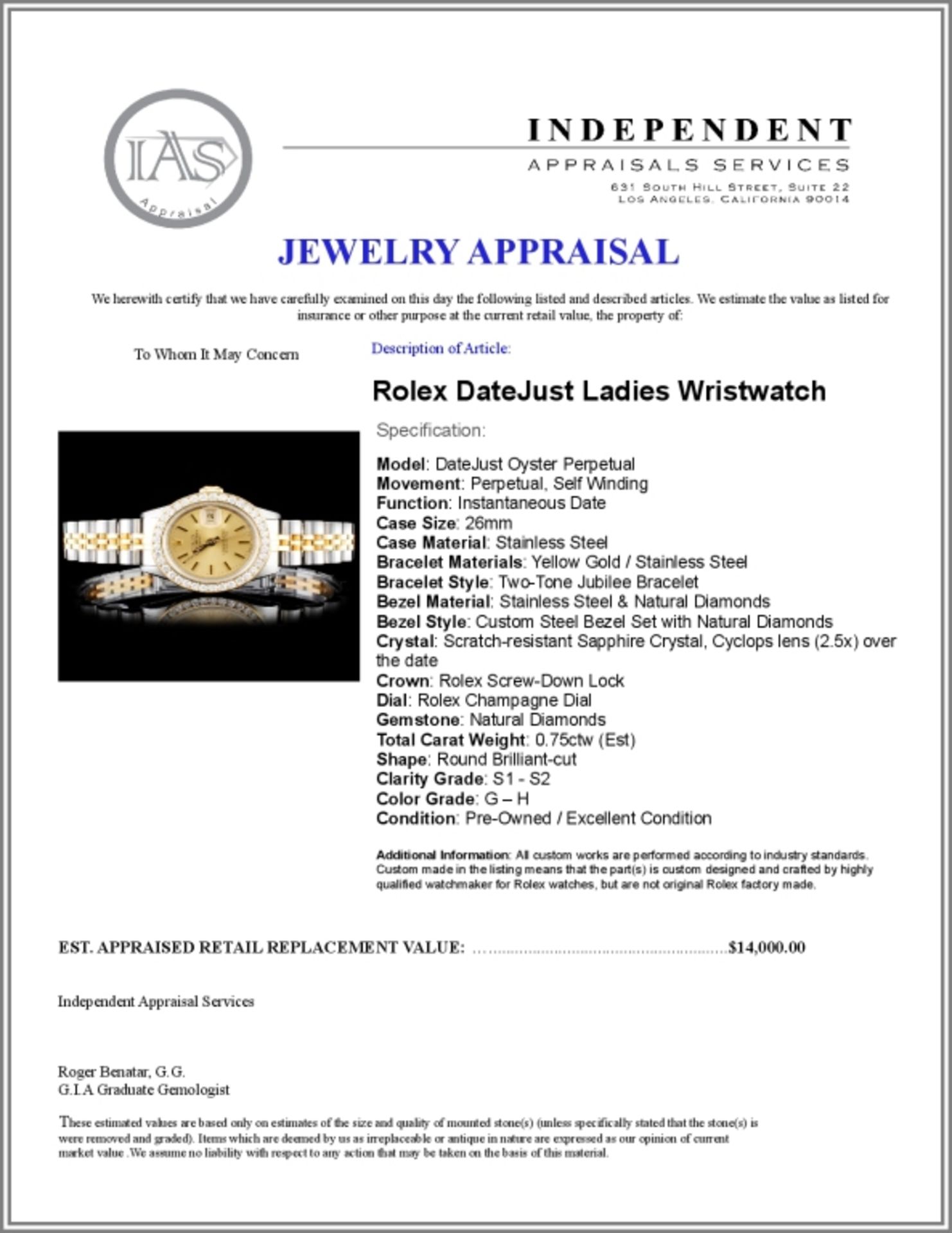 Rolex DateJust Ladies Diamond Wristwatch - Image 5 of 5