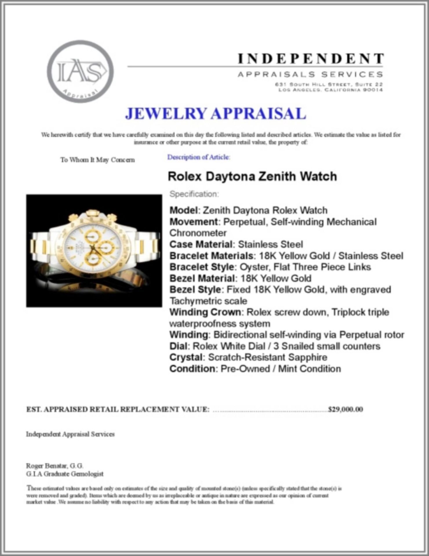 Rolex TwoTone Daytona Zenith Wristwatch - Image 6 of 6
