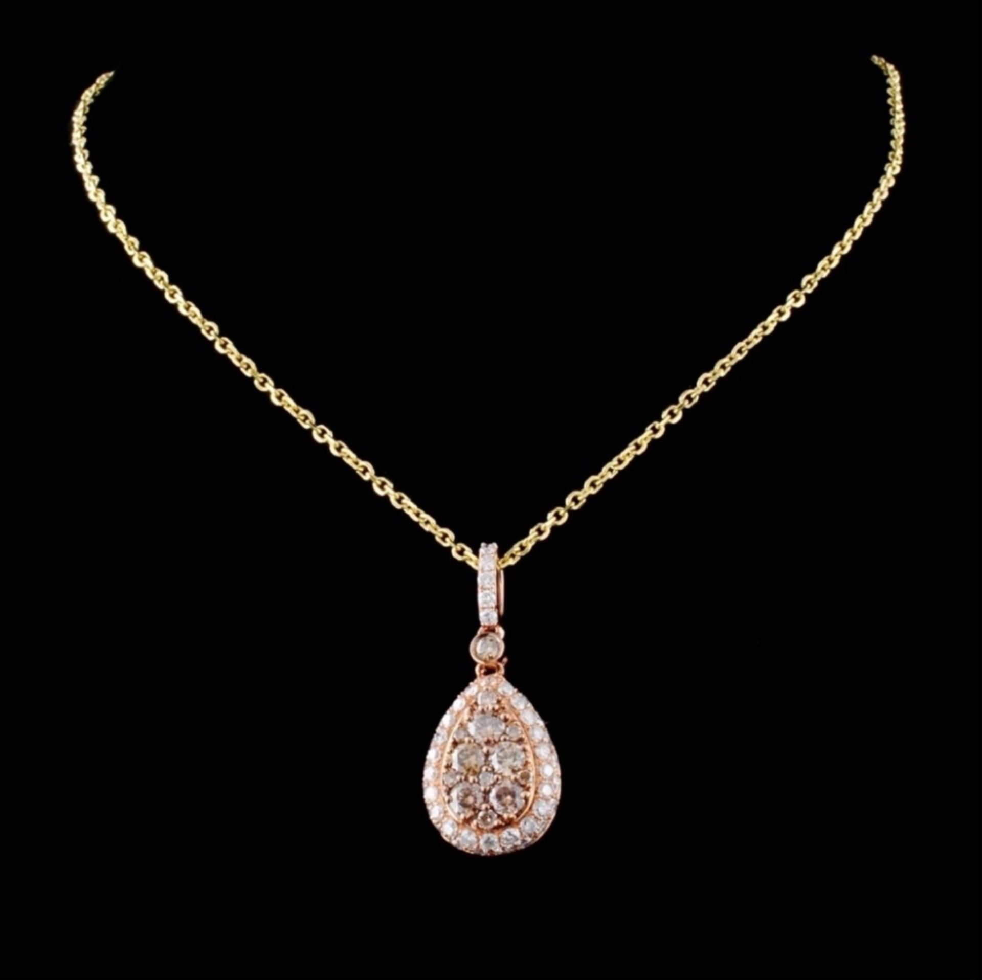 14K Rose Gold 1.17ctw Diamond Pendant - Image 2 of 3