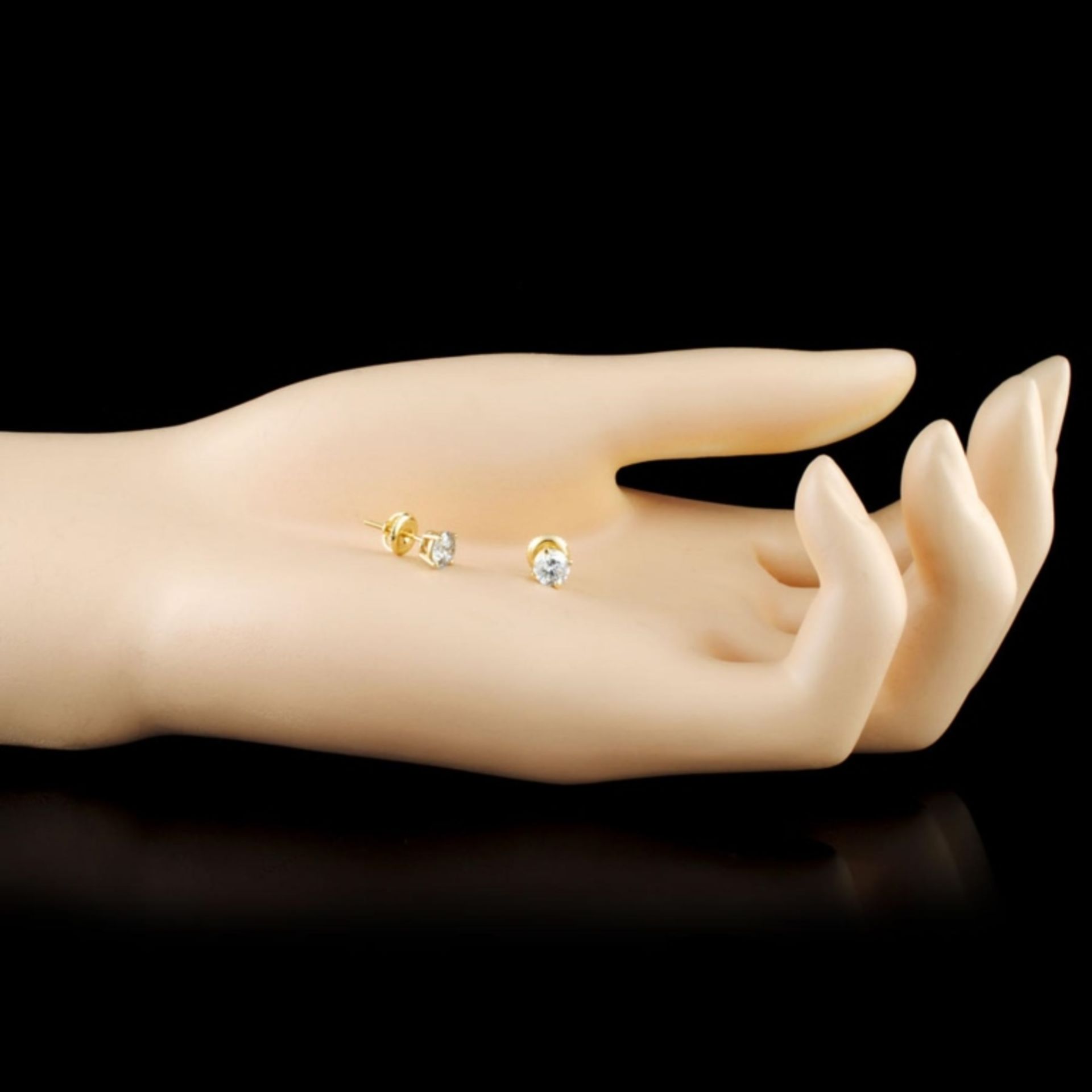 14K Gold 1.12ctw Diamond Earrings - Image 2 of 3