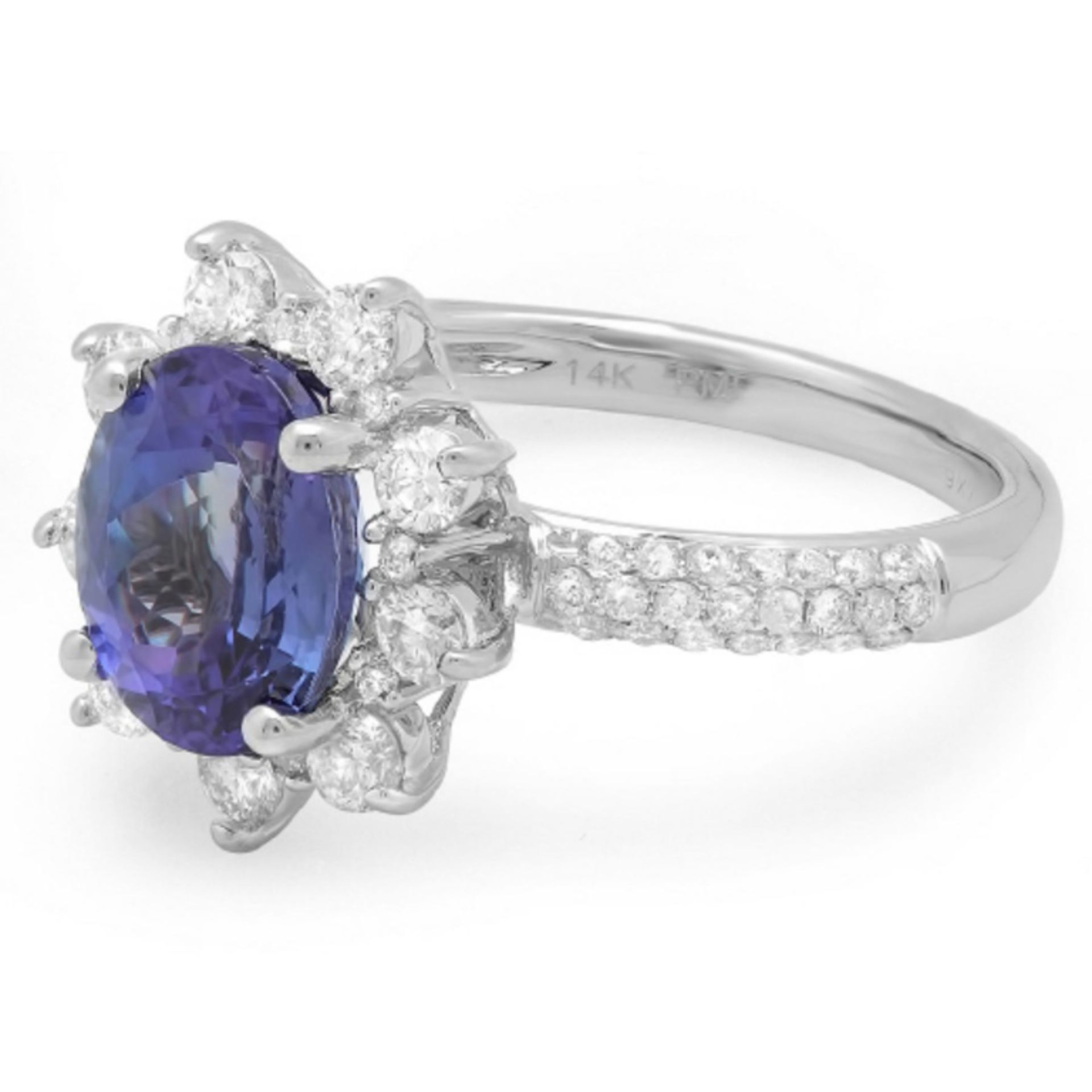 14K Gold 2.50ct Tanzanite & 0.75ct Diamond Ring - Image 2 of 2