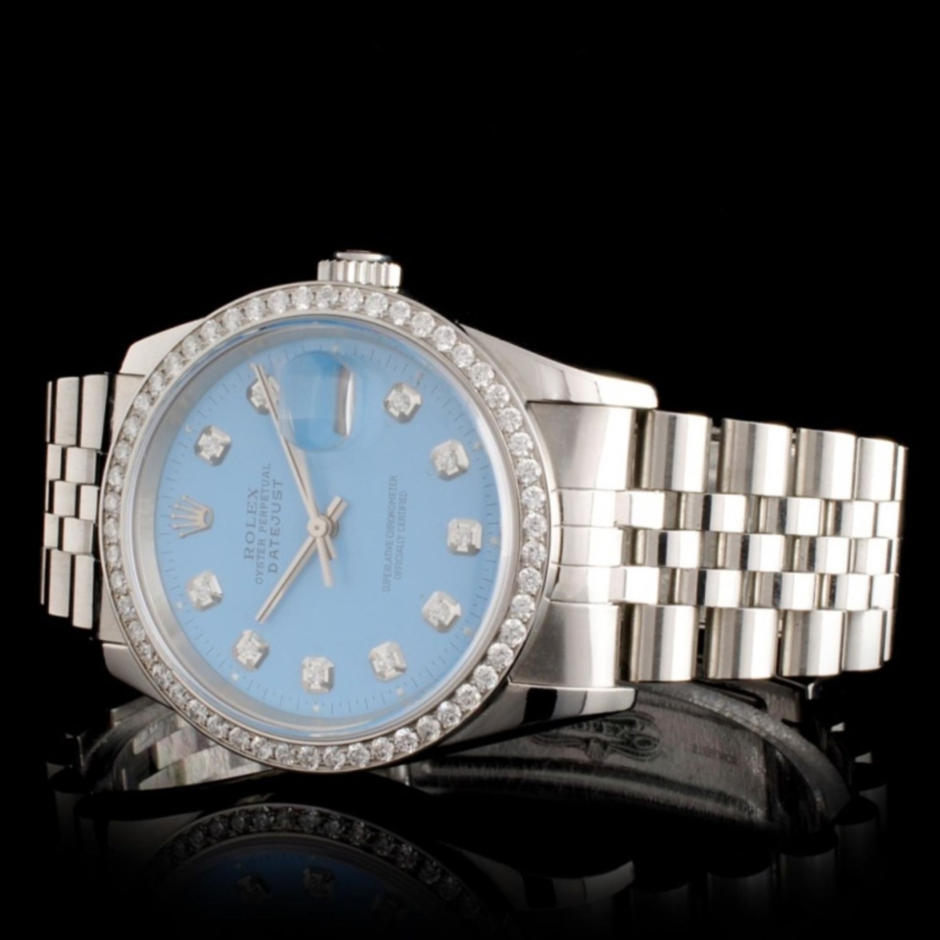 Rolex SS DateJust Diamond 36mm Watch - Image 2 of 4