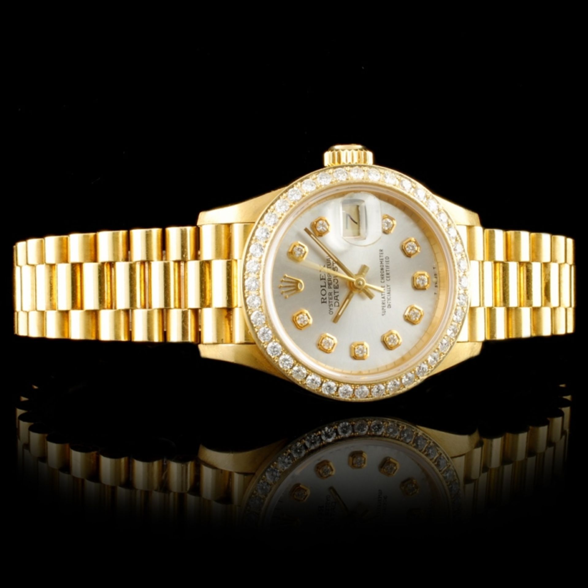 Rolex DateJust 18K YG Diamond 26MM Watch - Image 3 of 5