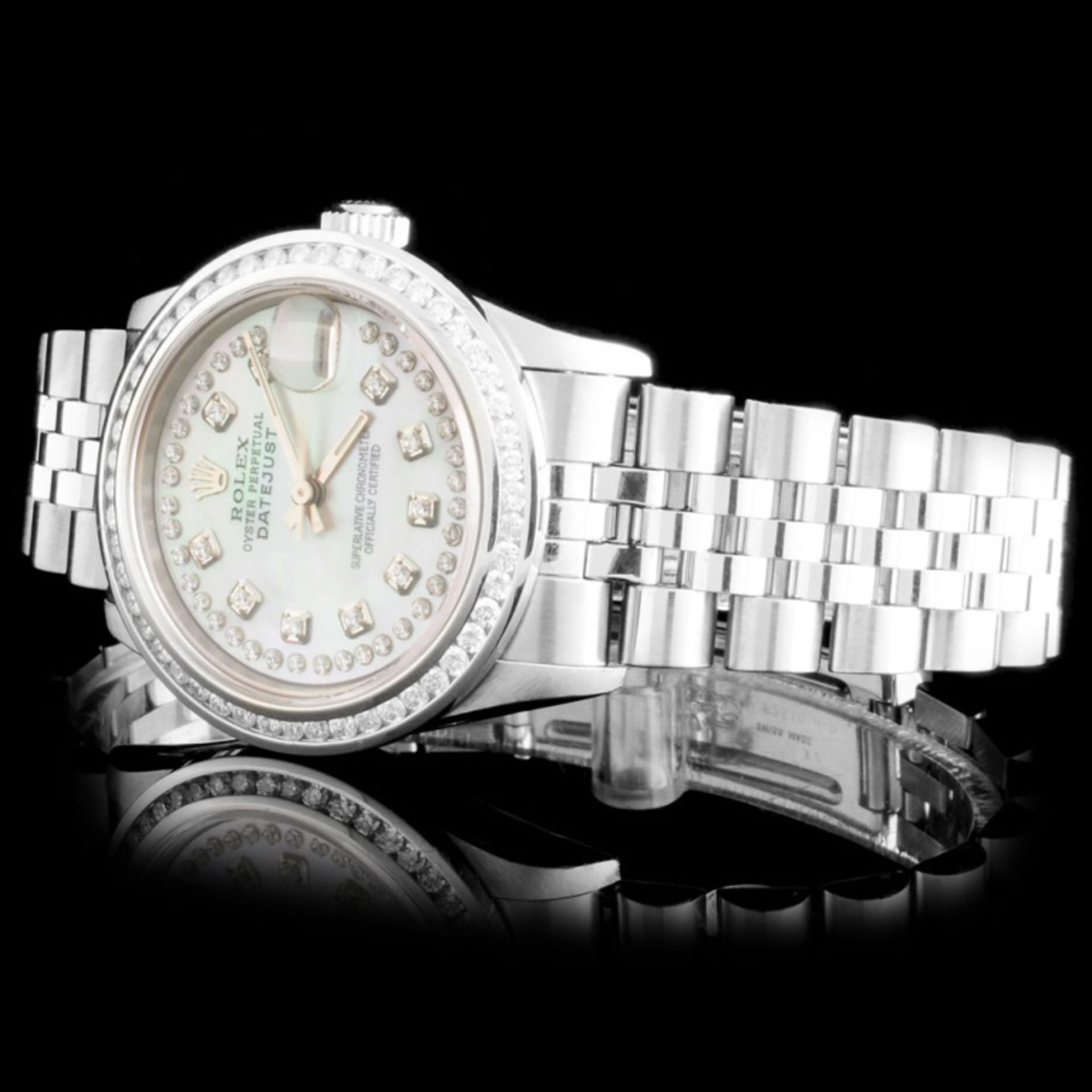 Rolex SS 31mm DateJust Diamond Wristwatch - Image 3 of 9