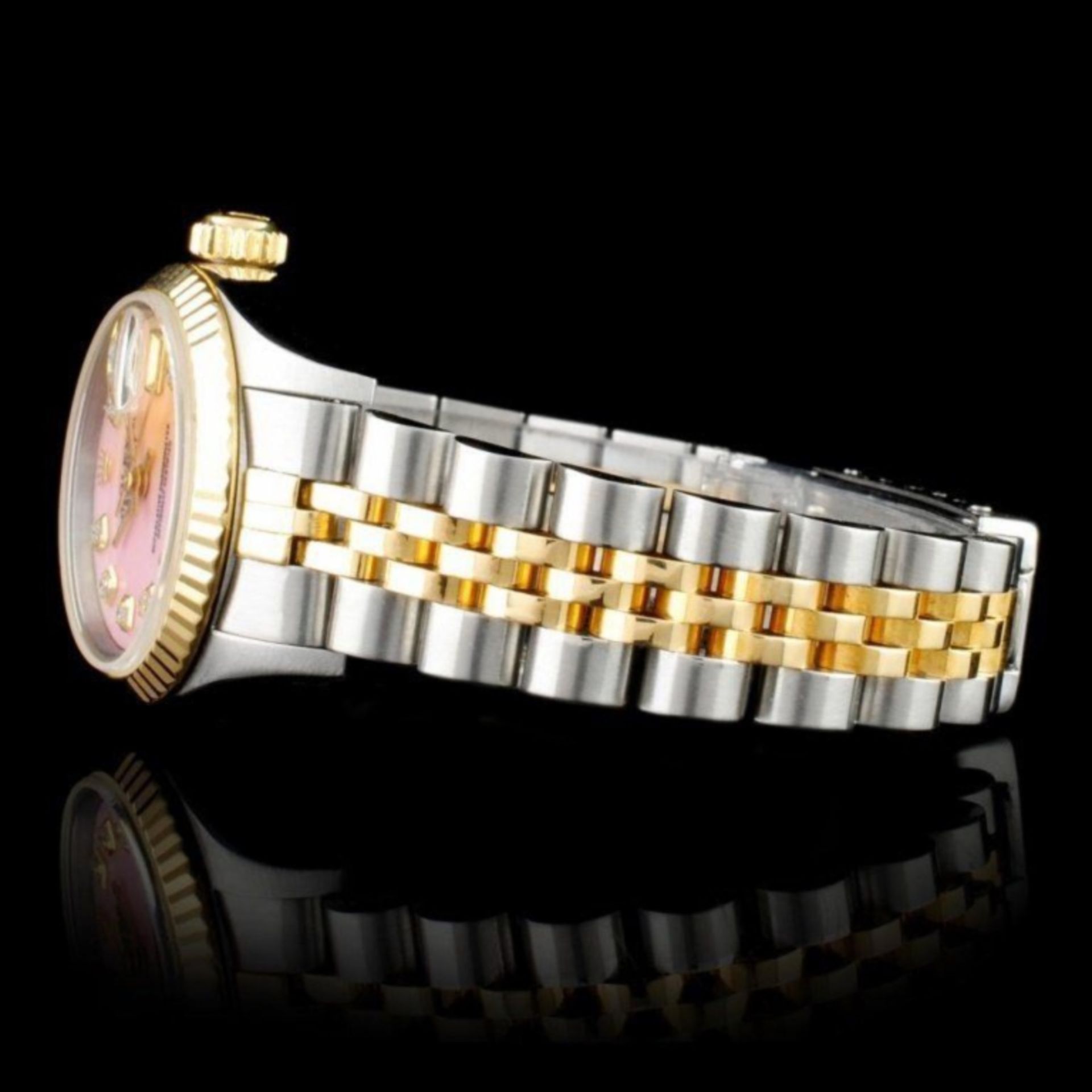 Rolex 18K & SS DateJust Diamond Ladies Watch - Image 7 of 8