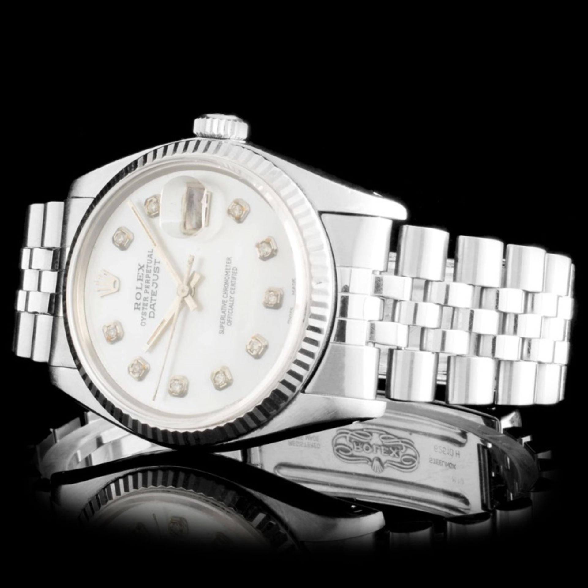 Rolex SS DateJust 36mm Diamond Wristwatch - Image 2 of 5