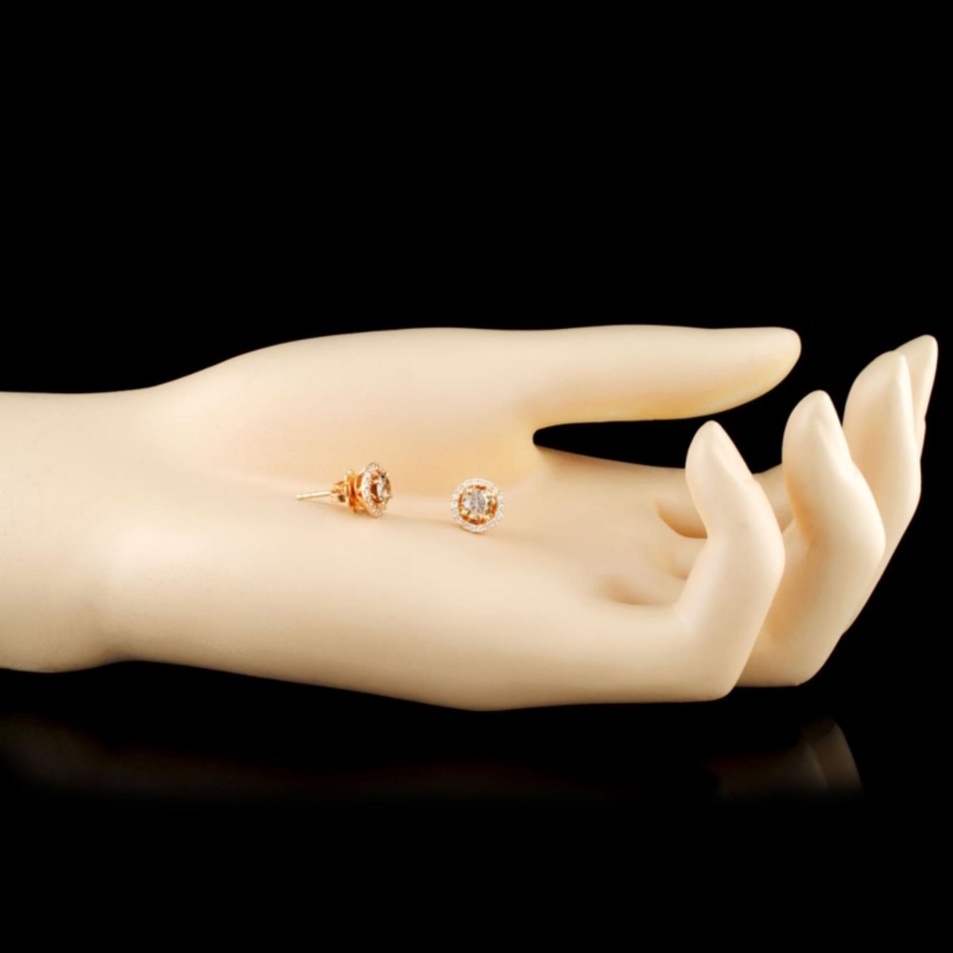 14K Gold 1.19ctw Diamond Earrings - Image 2 of 3