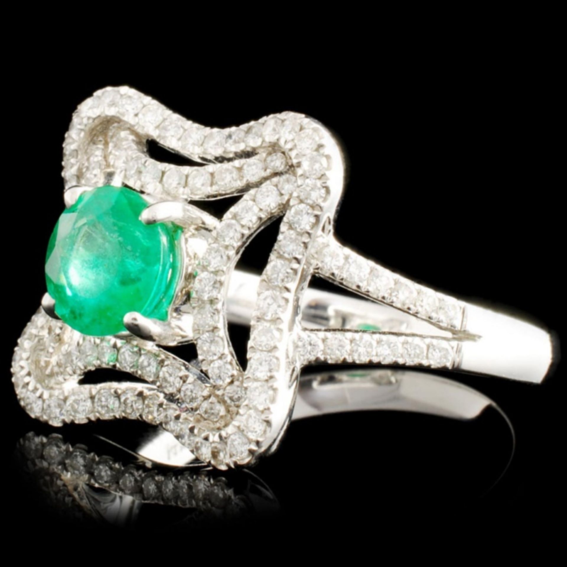 14K Gold 0.90ct Emerald & 0.60ctw Diamond Ring - Image 2 of 4