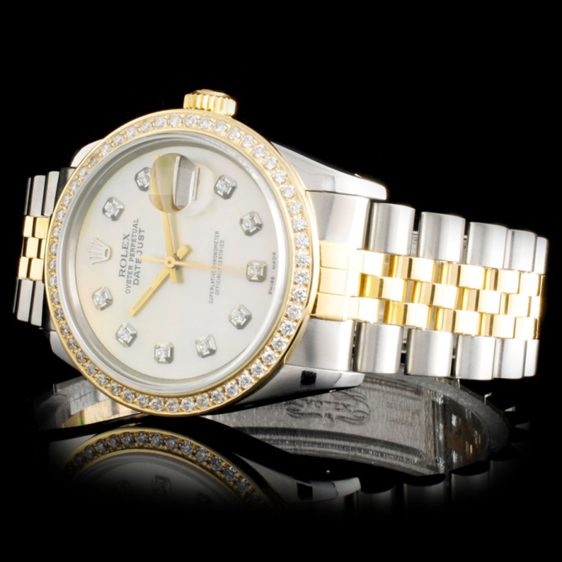 Rolex YG/SS DateJust Diamond 36MM Watch - Image 2 of 5