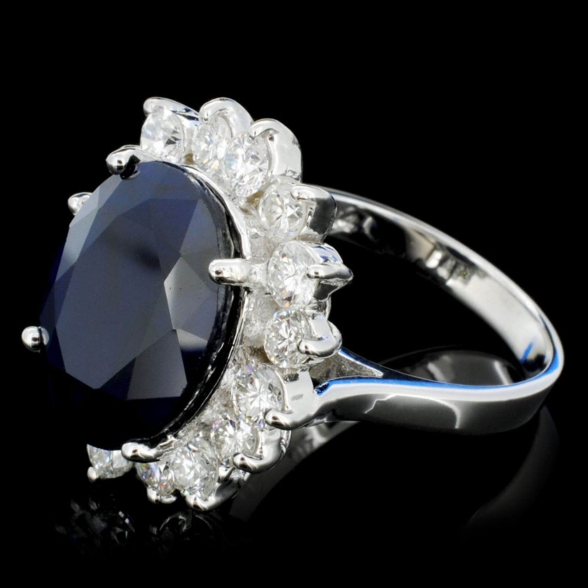 14K Gold 7.00ct Sapphire & 1.50ctw Diamond Ring - Image 2 of 3