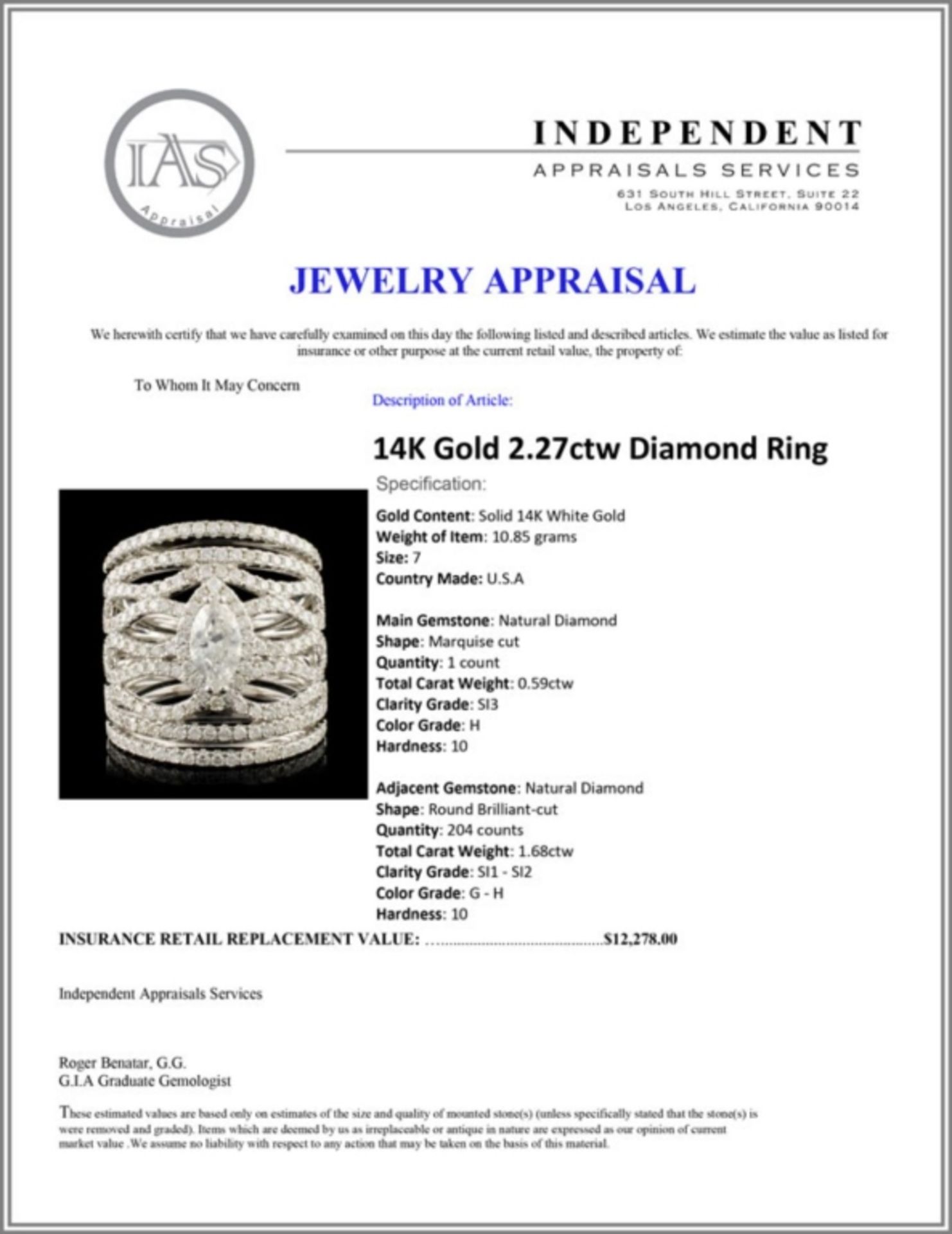 14K Gold 2.27ctw Diamond Ring - Image 5 of 5
