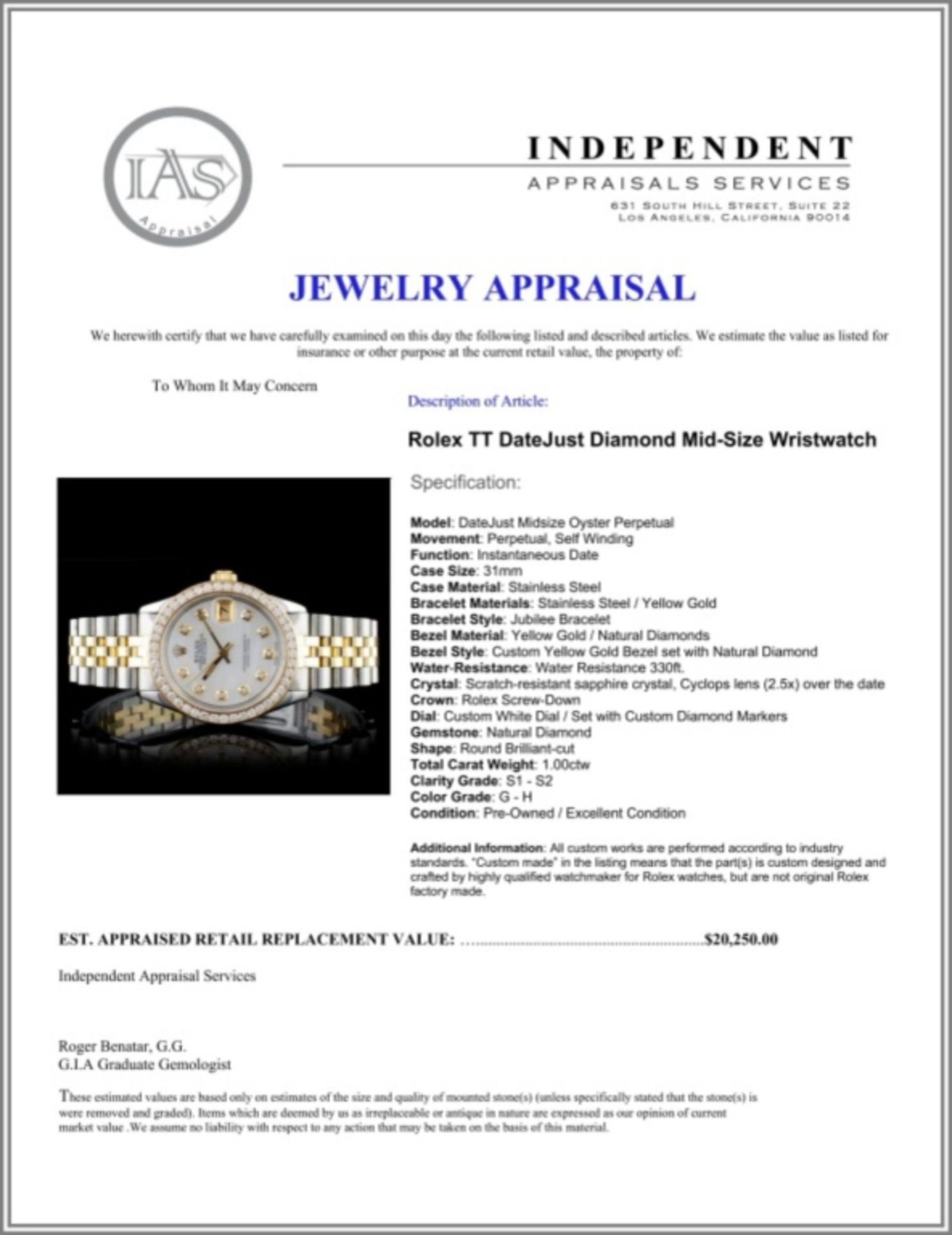 Rolex DateJust Diamond 31mm Wristwatch - Image 5 of 5