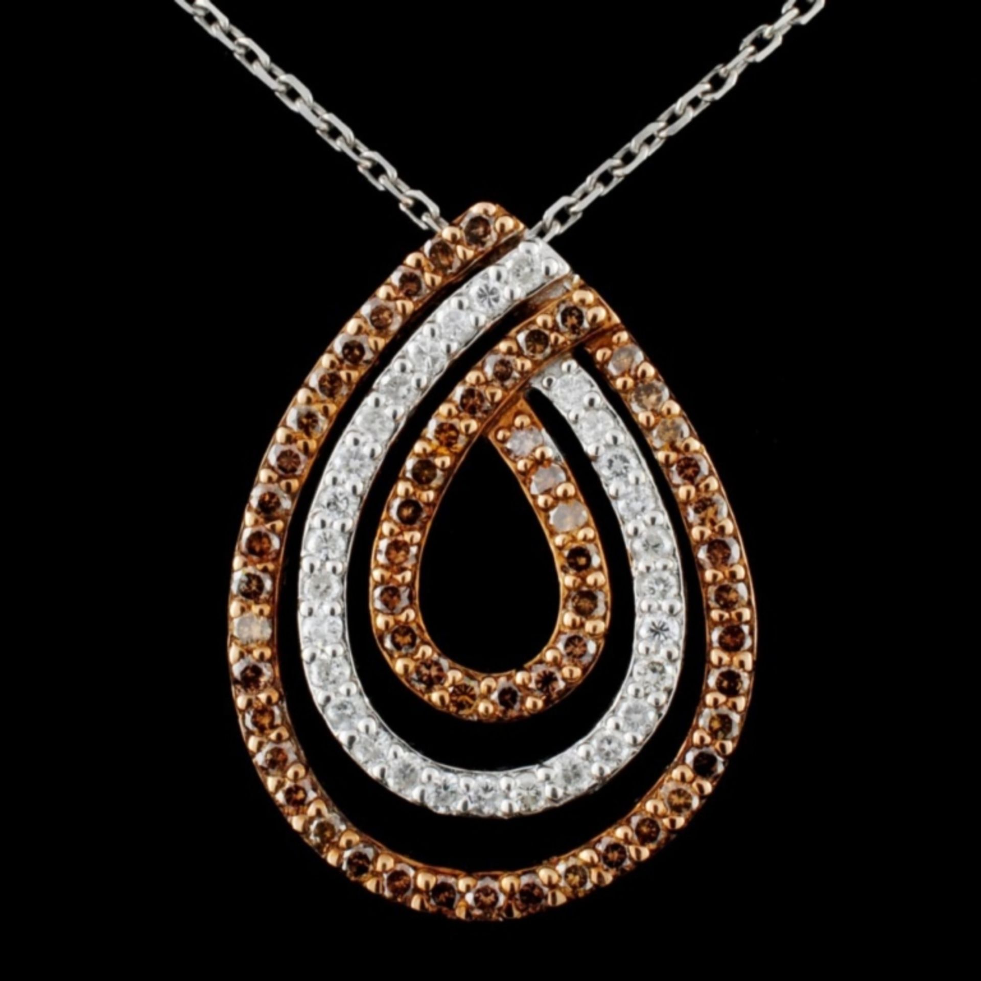 14K Gold 1.06ctw Fancy Diamond Pendant