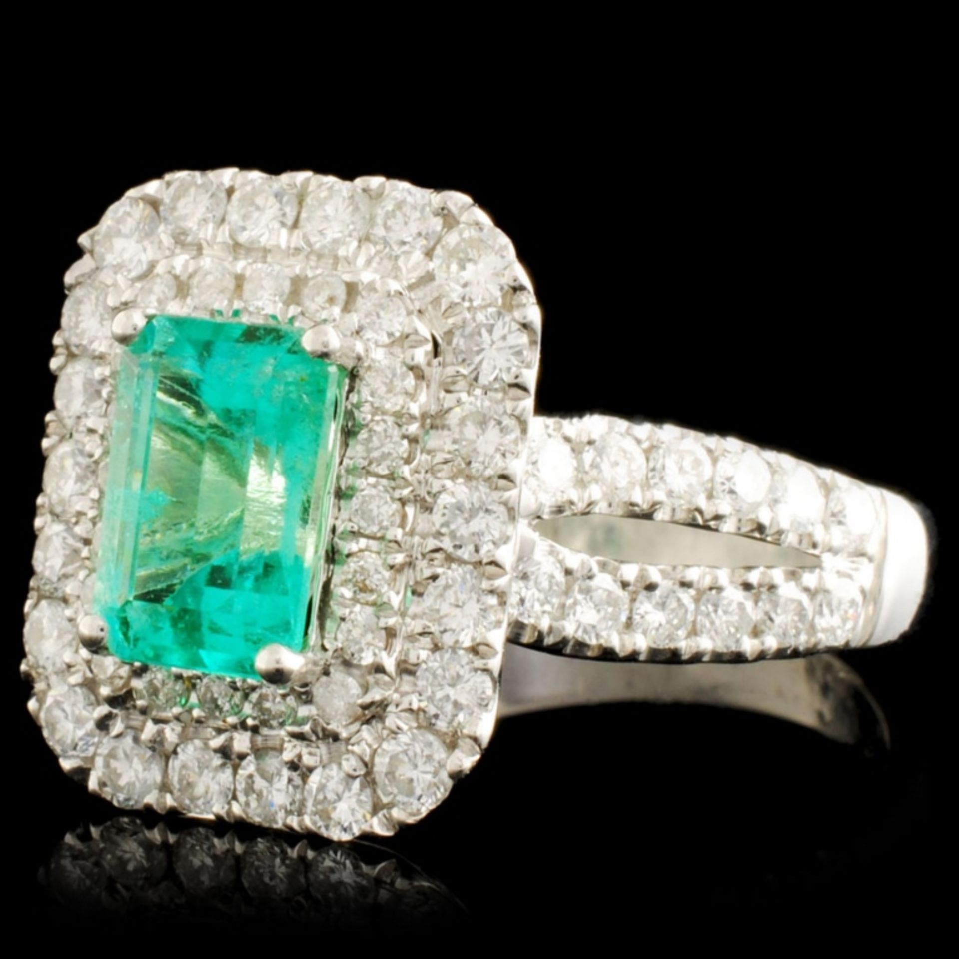 18K Gold 1.32ct Emerald & 1.19ctw Diamond Ring - Image 2 of 5