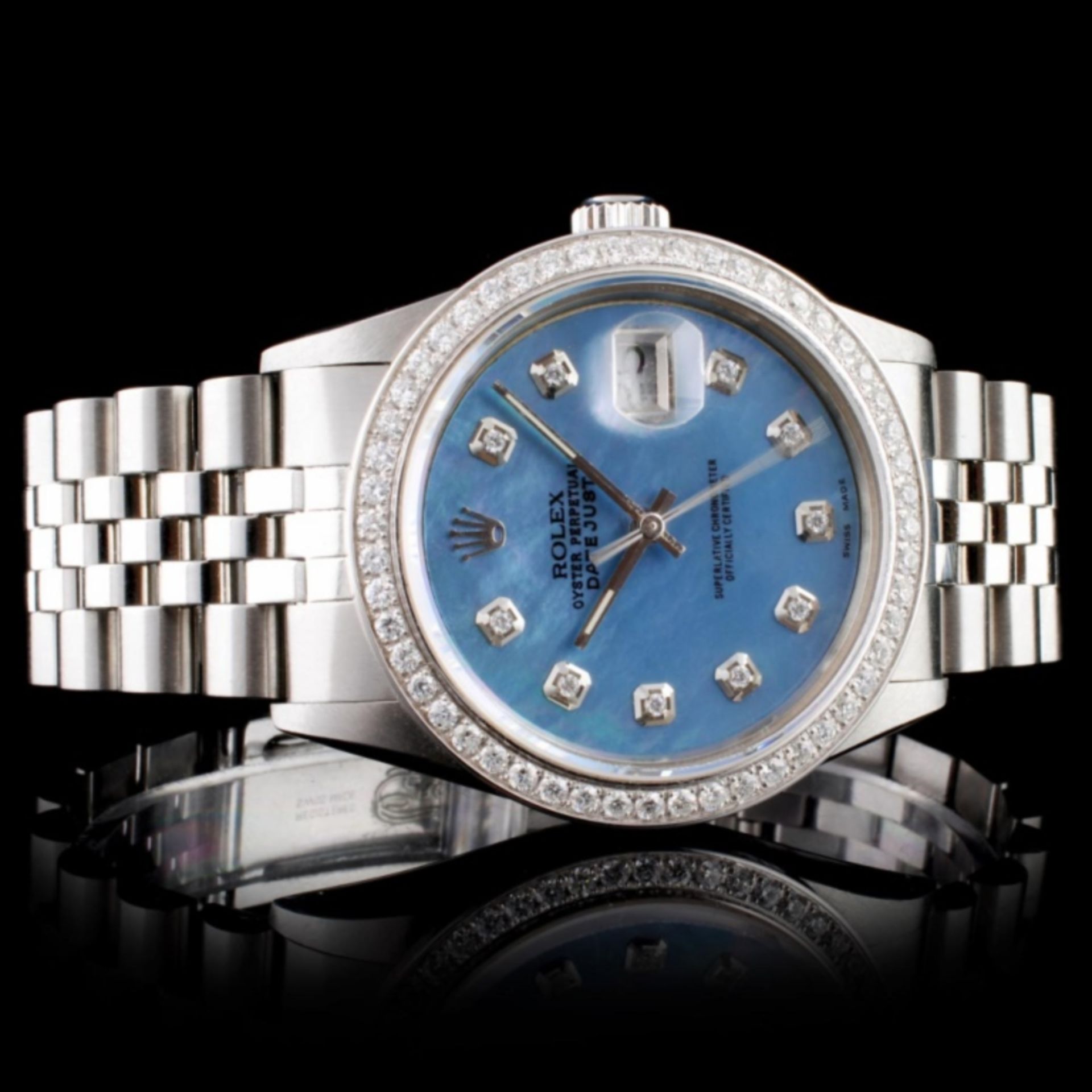 Rolex SS DateJust Diamond 36mm Wristwatch - Image 2 of 6