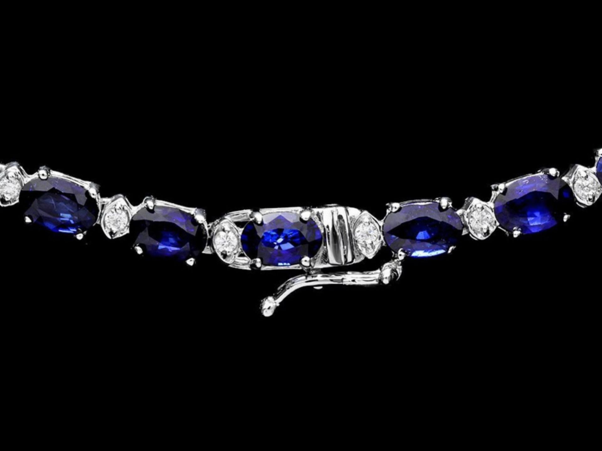 14k Gold 30.00ct Sapphire & 1.00ct Diam Necklace - Image 2 of 3