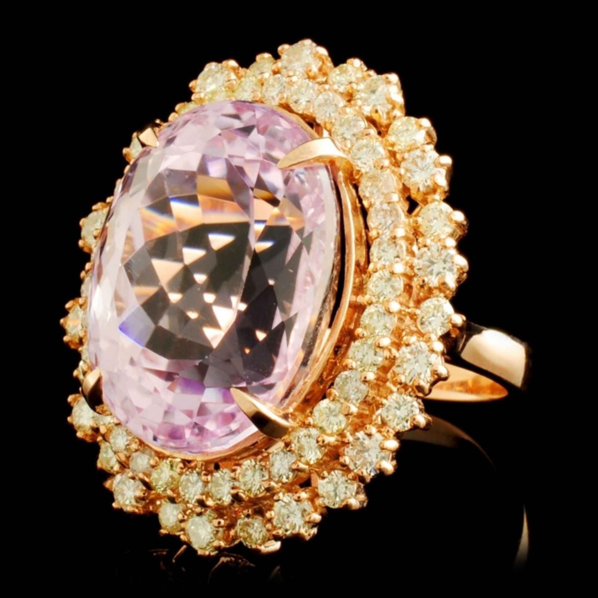 14K Gold 21.91ct Kunzite & 2.05ctw Diamond Ring - Image 2 of 5