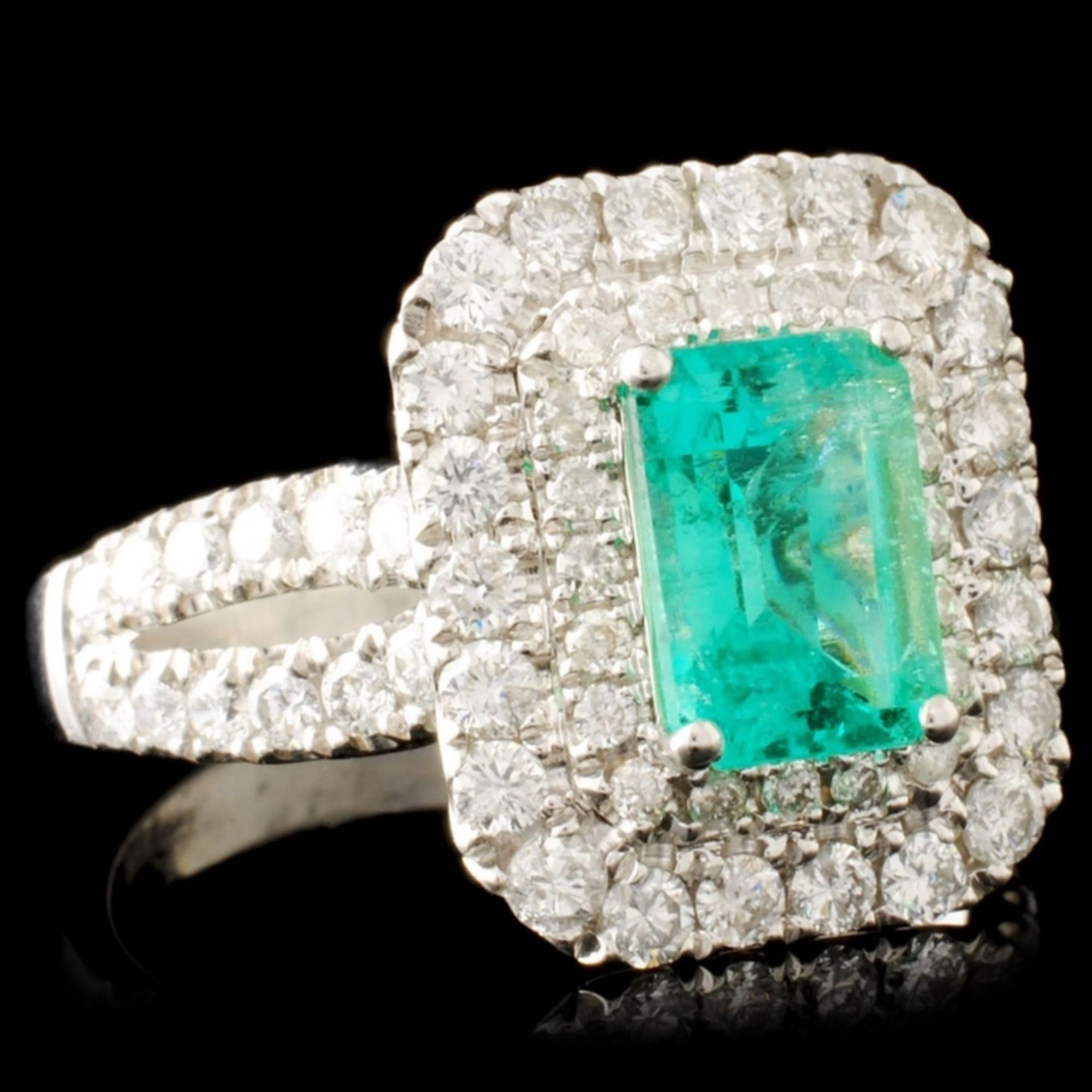 18K Gold 1.32ct Emerald & 1.19ctw Diamond Ring - Image 3 of 5