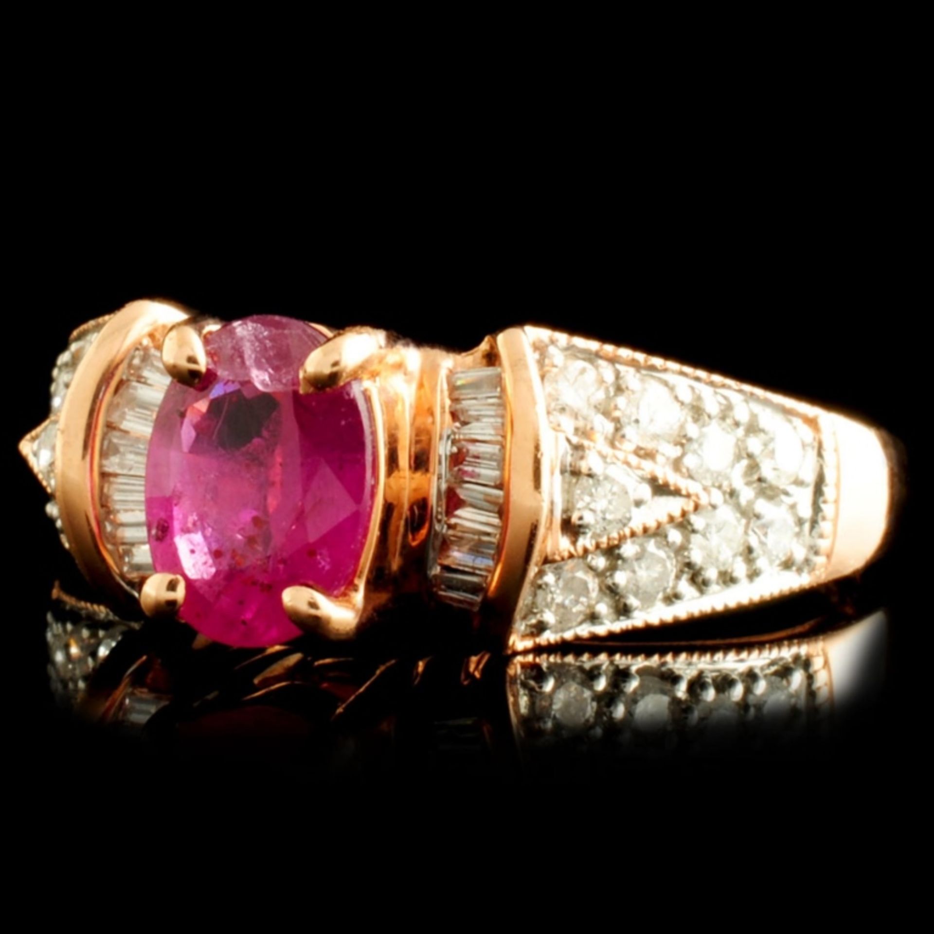 14K Gold 0.98ct Ruby & 0.34ctw Diamond Ring - Image 2 of 5