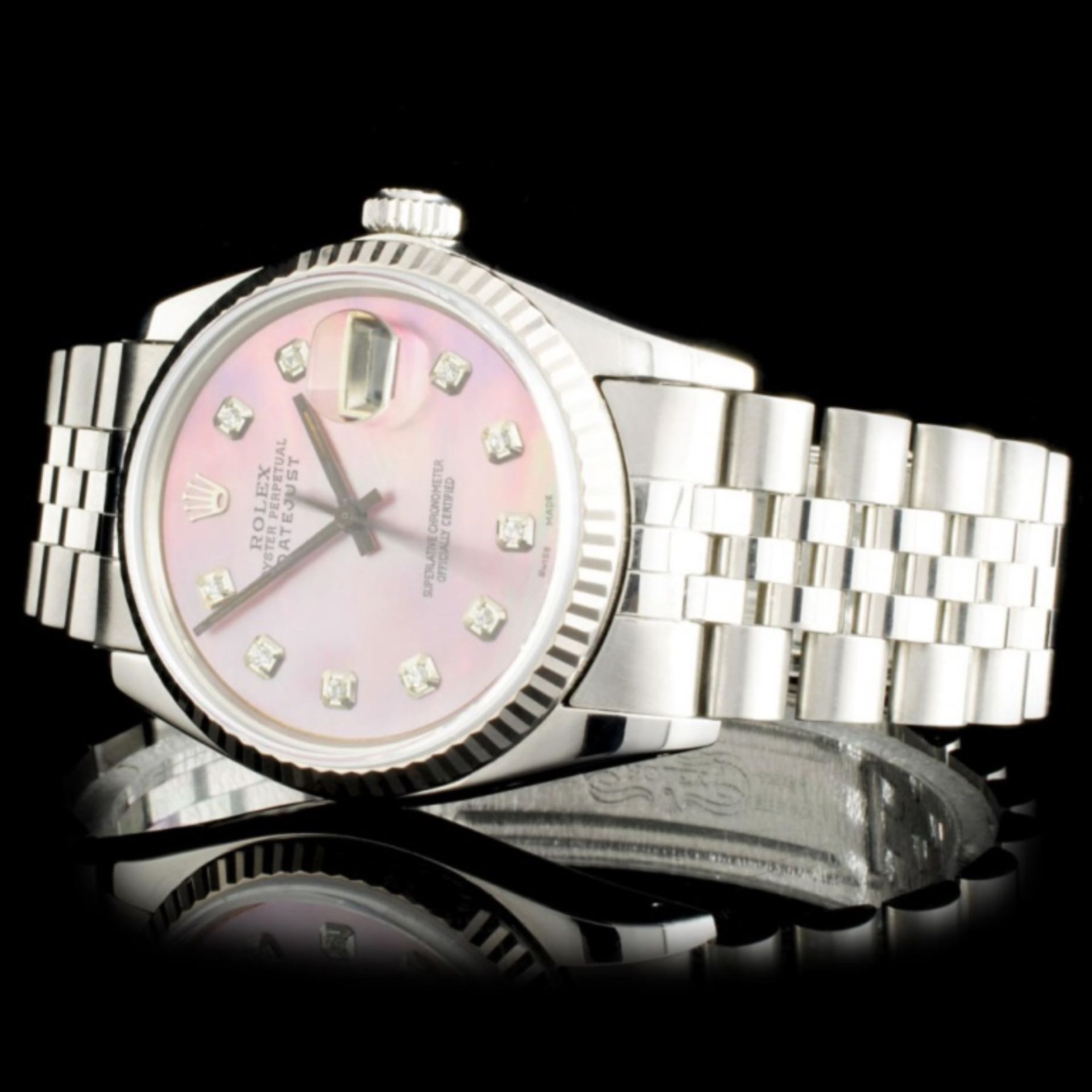 Rolex SS DateJust Diamond Wristwatch - Image 2 of 5