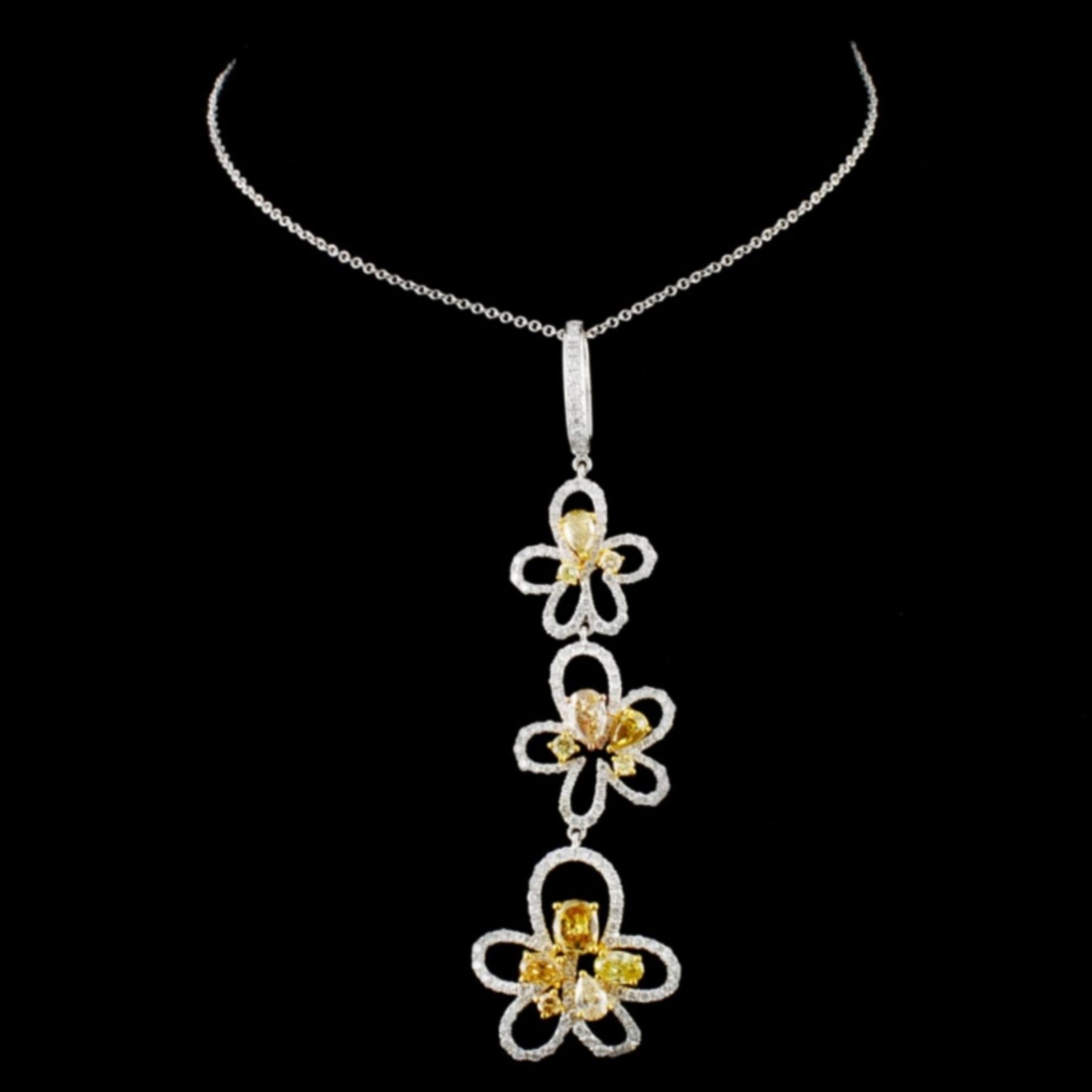 18K Gold 2.76ctw Fancy Diamond Pendant - Image 2 of 3