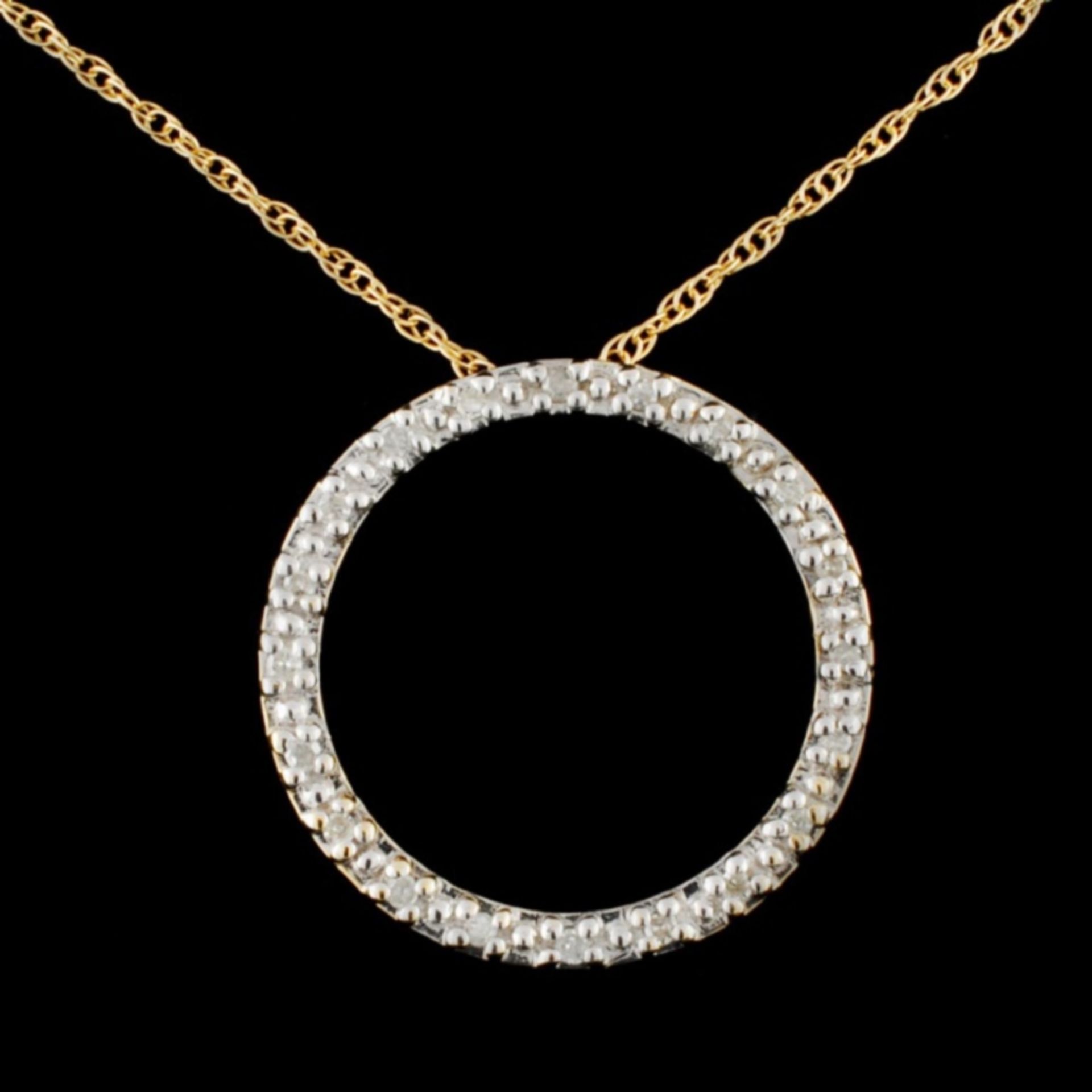 14K Gold 0.37ctw Diamond Pendant