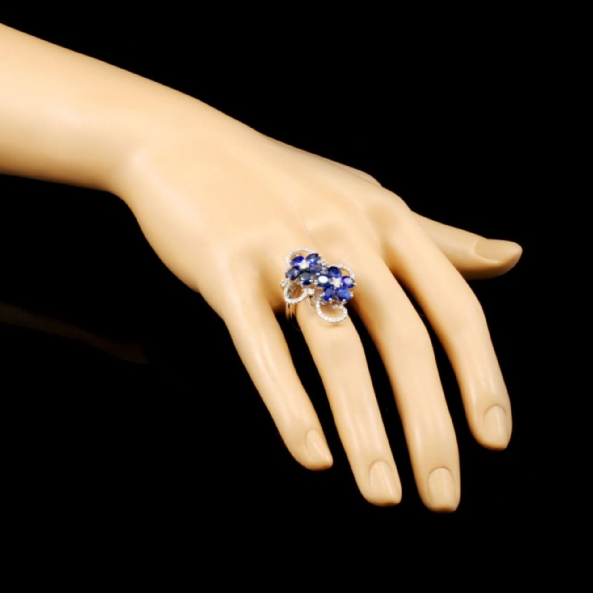 18K Gold 4.90ctw Sapphire & 0.68ctw Diamond Ring - Image 3 of 4