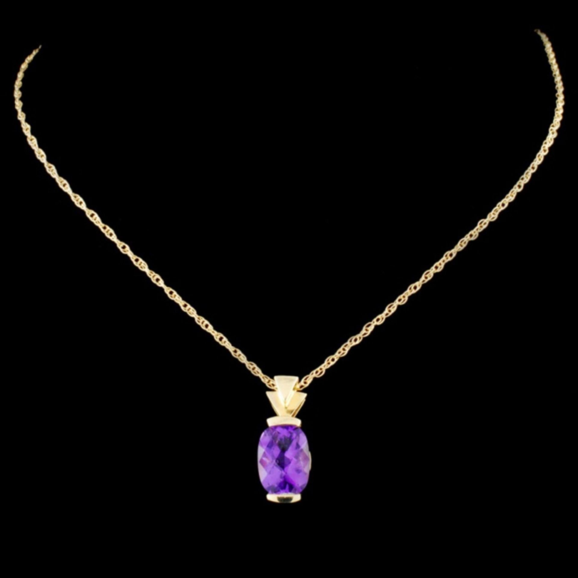 14K Gold 2.42ct Amethyst Pendant - Image 2 of 2