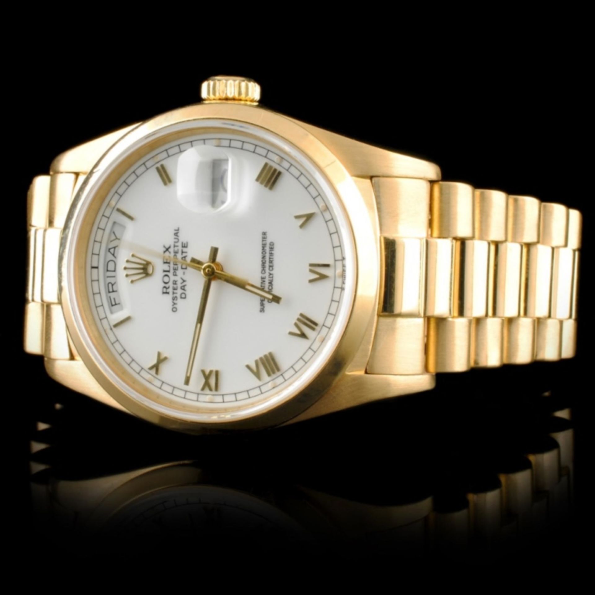 Rolex Day-Date 18K Gold White Roman 36MM Watch - Image 2 of 6