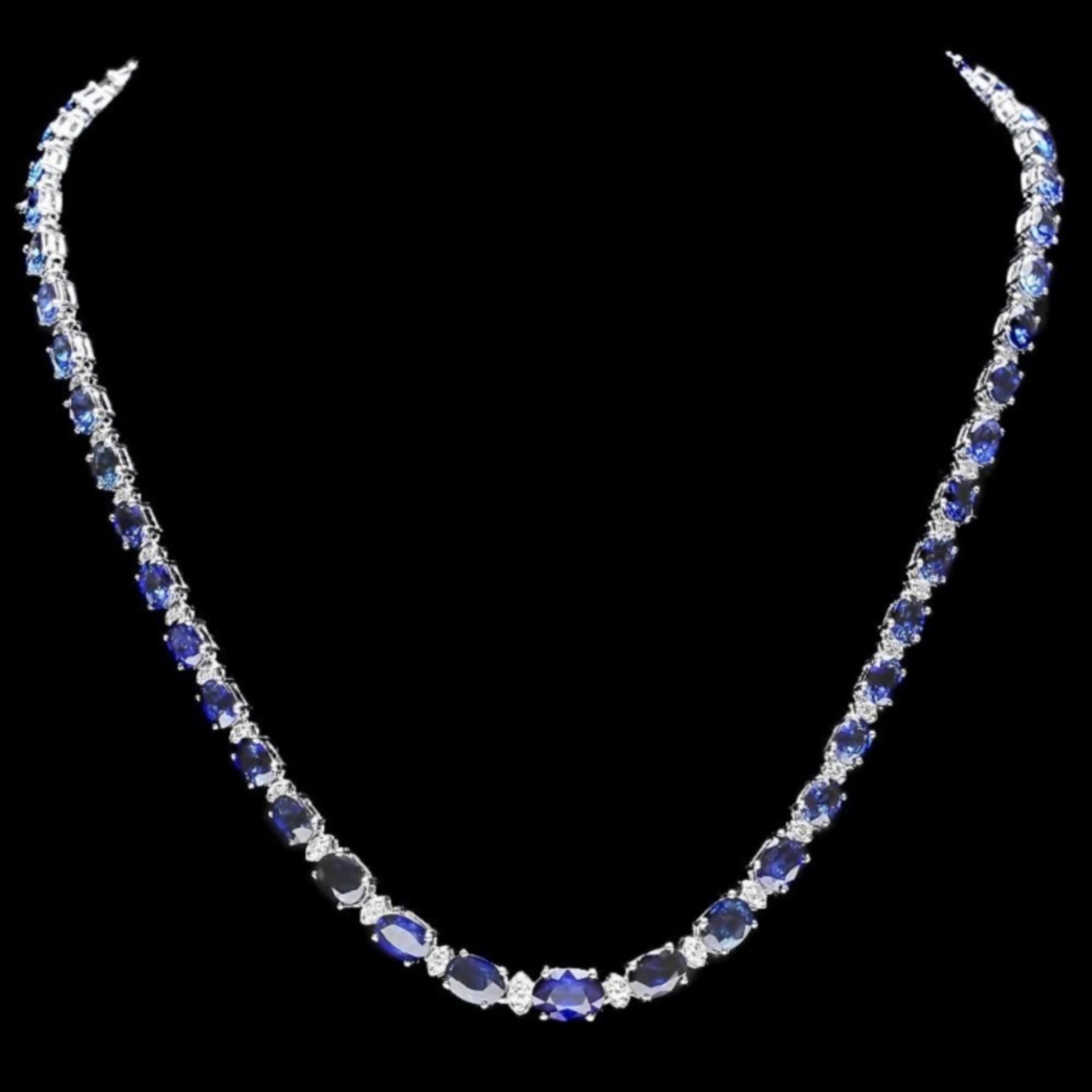 `14k Gold 30.00ct Sapphire & 1.00ct Diamond Neckla - Image 2 of 4