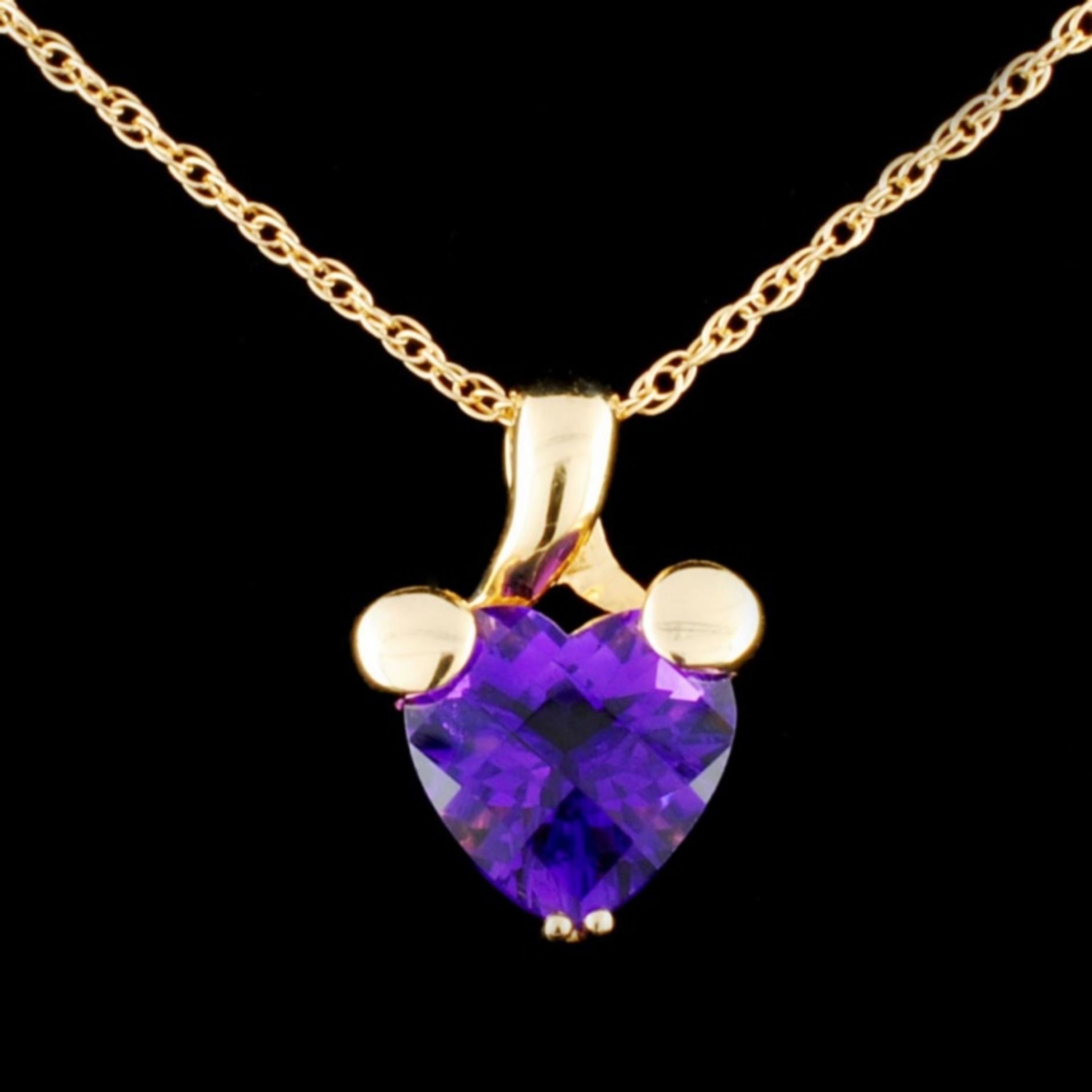 14K Gold 1.90ct Amethyst Pendant