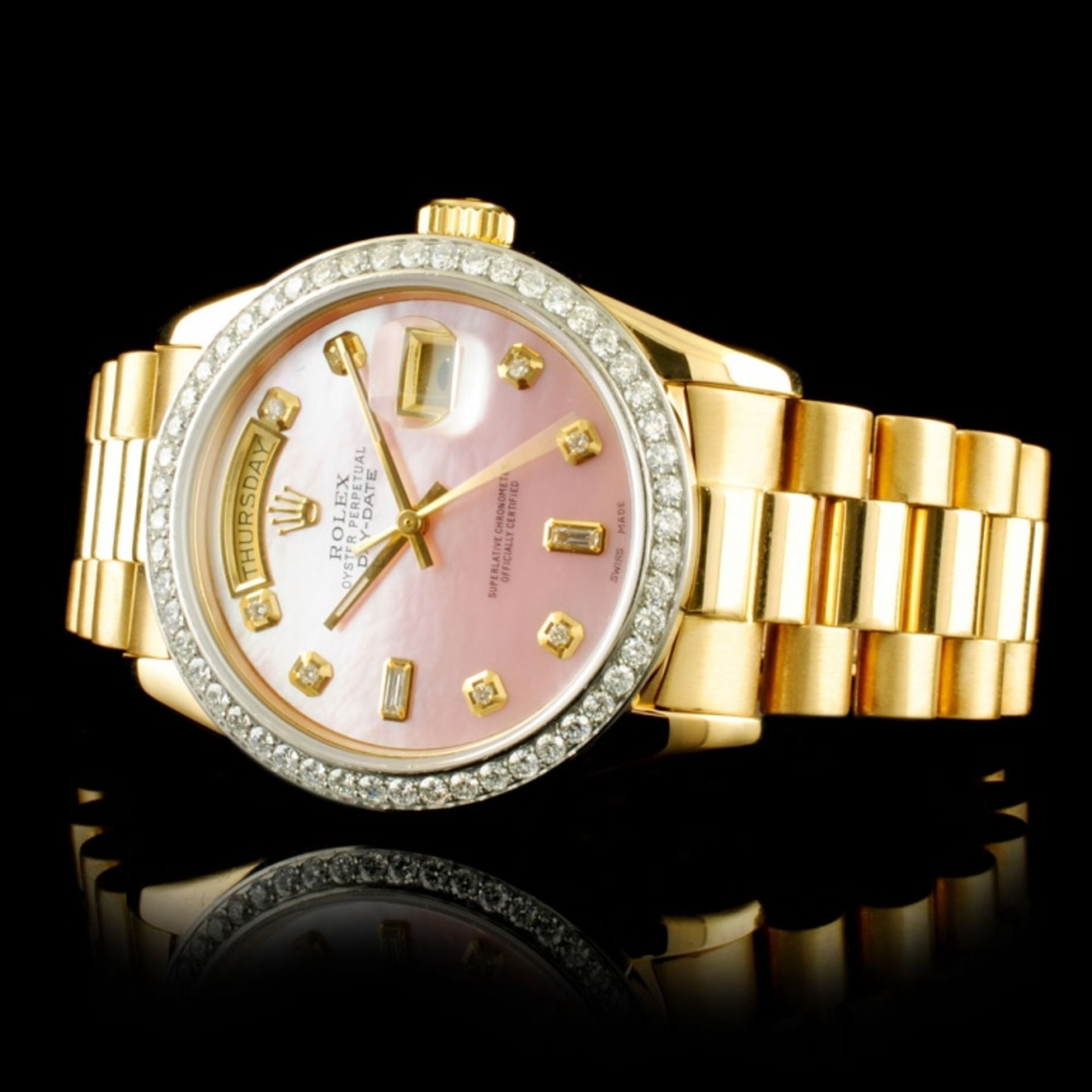 Rolex Day-Date 18K YG 1.35ct Diamond Wristwatch - Image 2 of 5