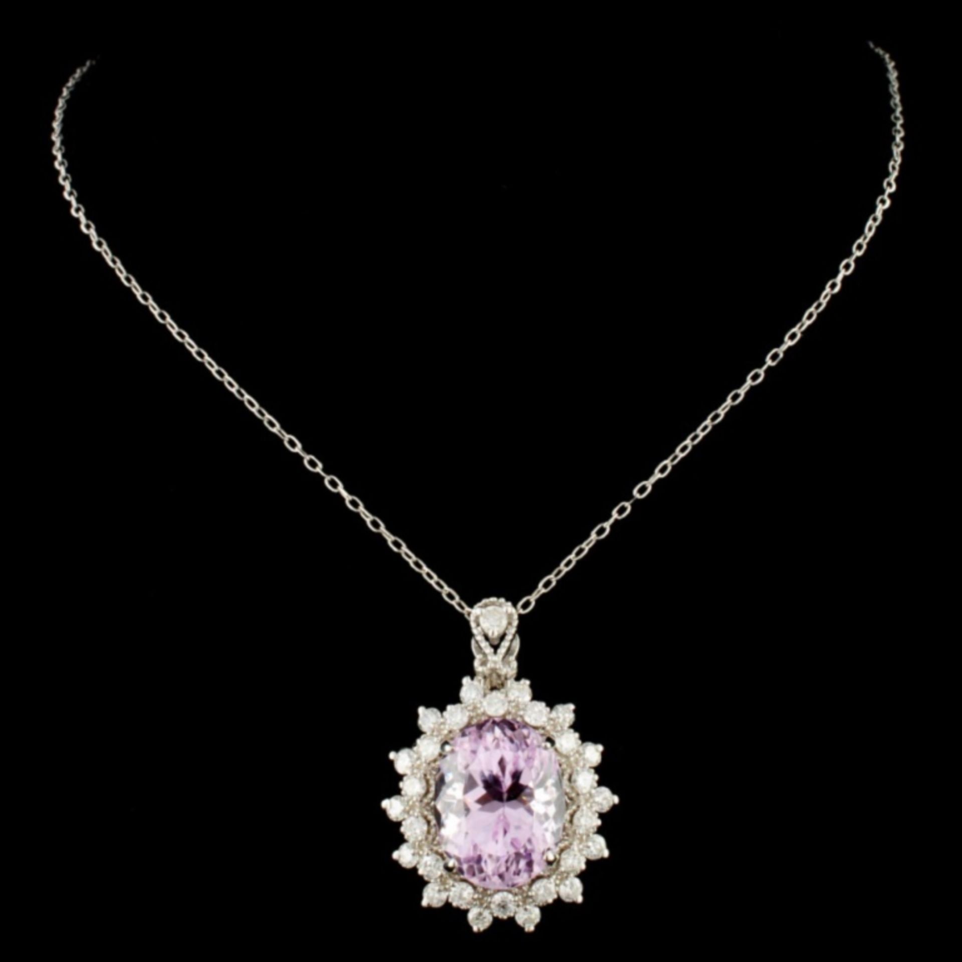 14K Gold 6.96ct Kunzite & 0.90ctw Diamond Pendant - Image 2 of 3