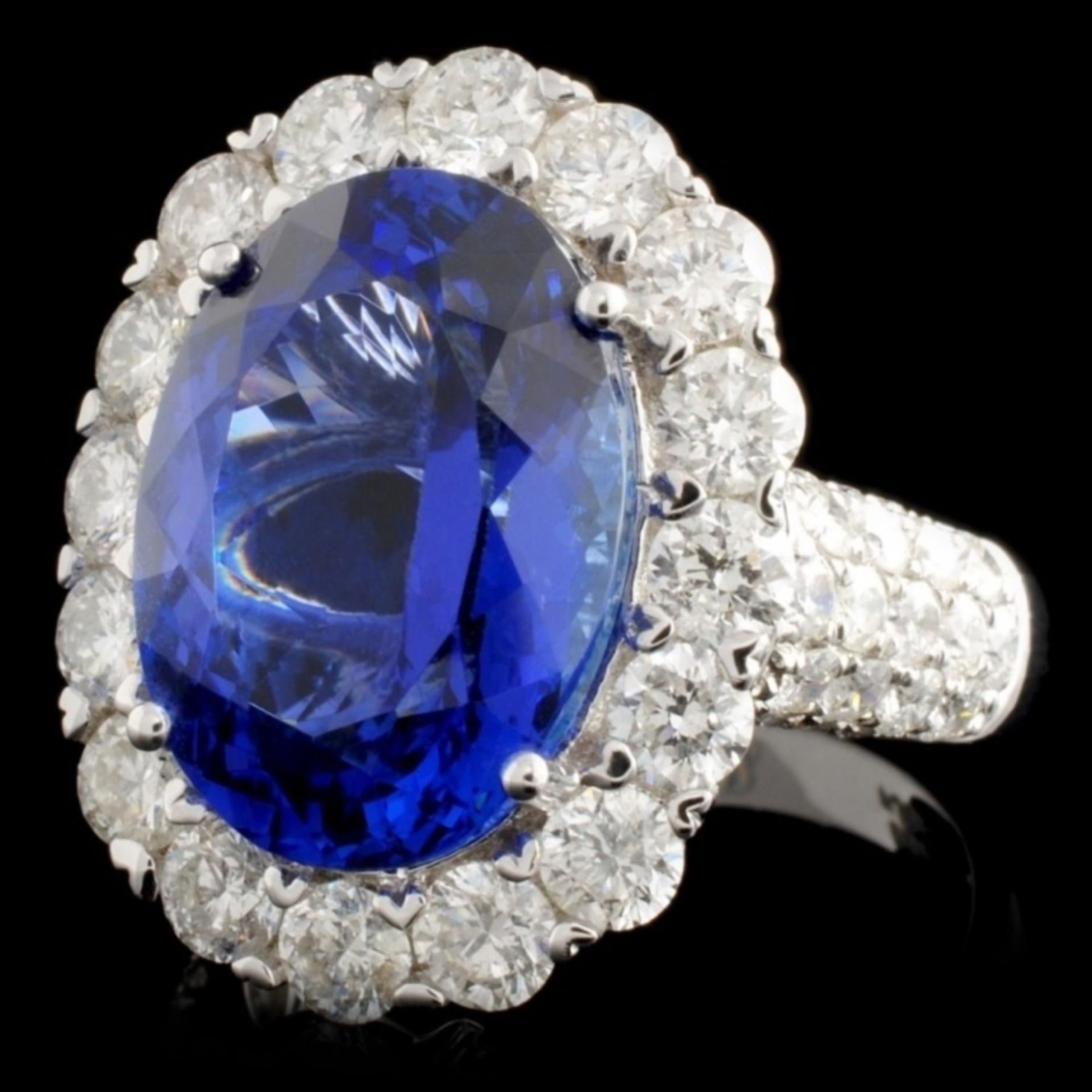 18K White Gold 8.16ct Tanzanite & 2.63ct Diamond R - Image 2 of 4