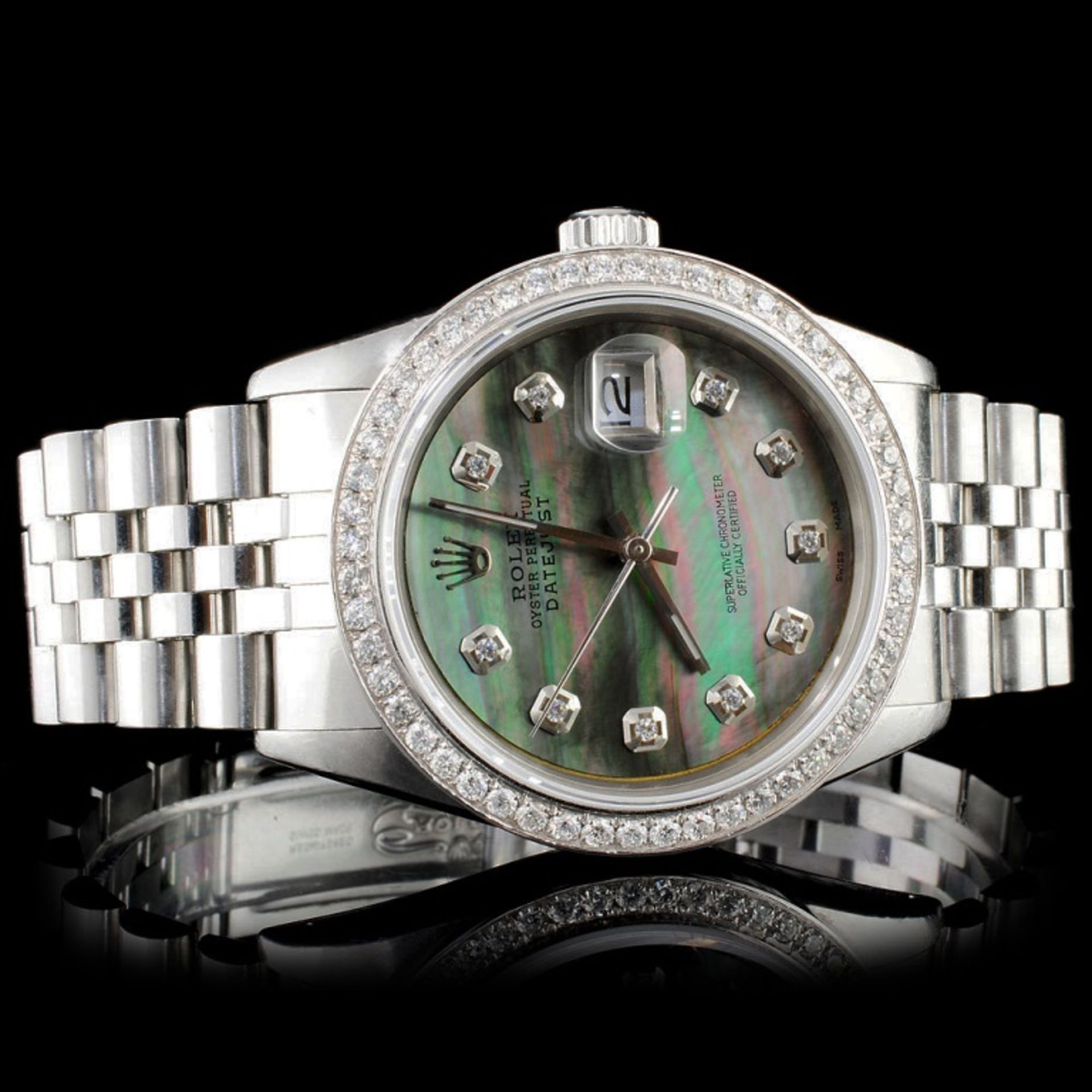 Rolex SS DateJust Diamond 36MM Wristwatch - Image 2 of 5