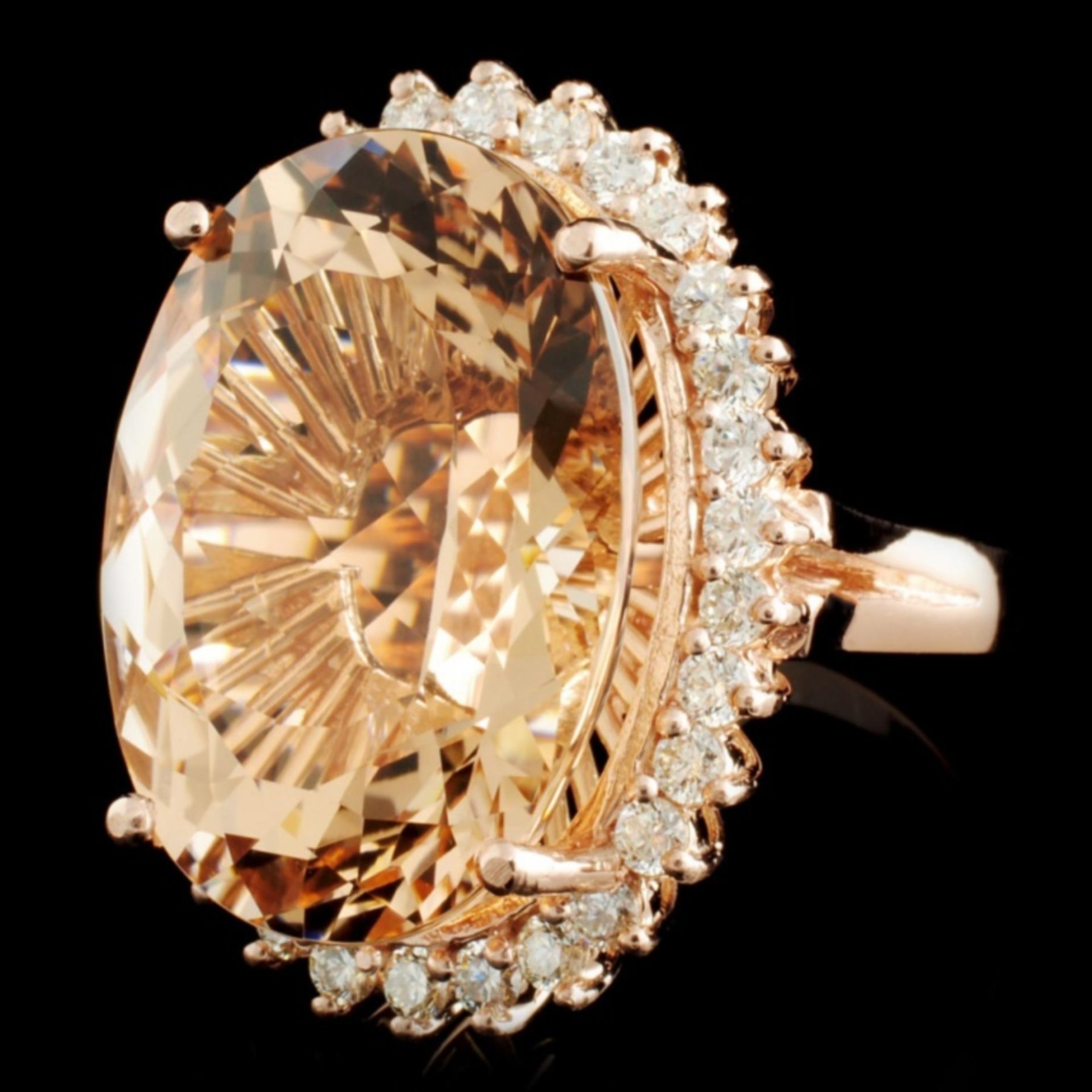 14K Gold 17.86ct Morganite & 0.94ctw Diamond Ring - Image 2 of 4