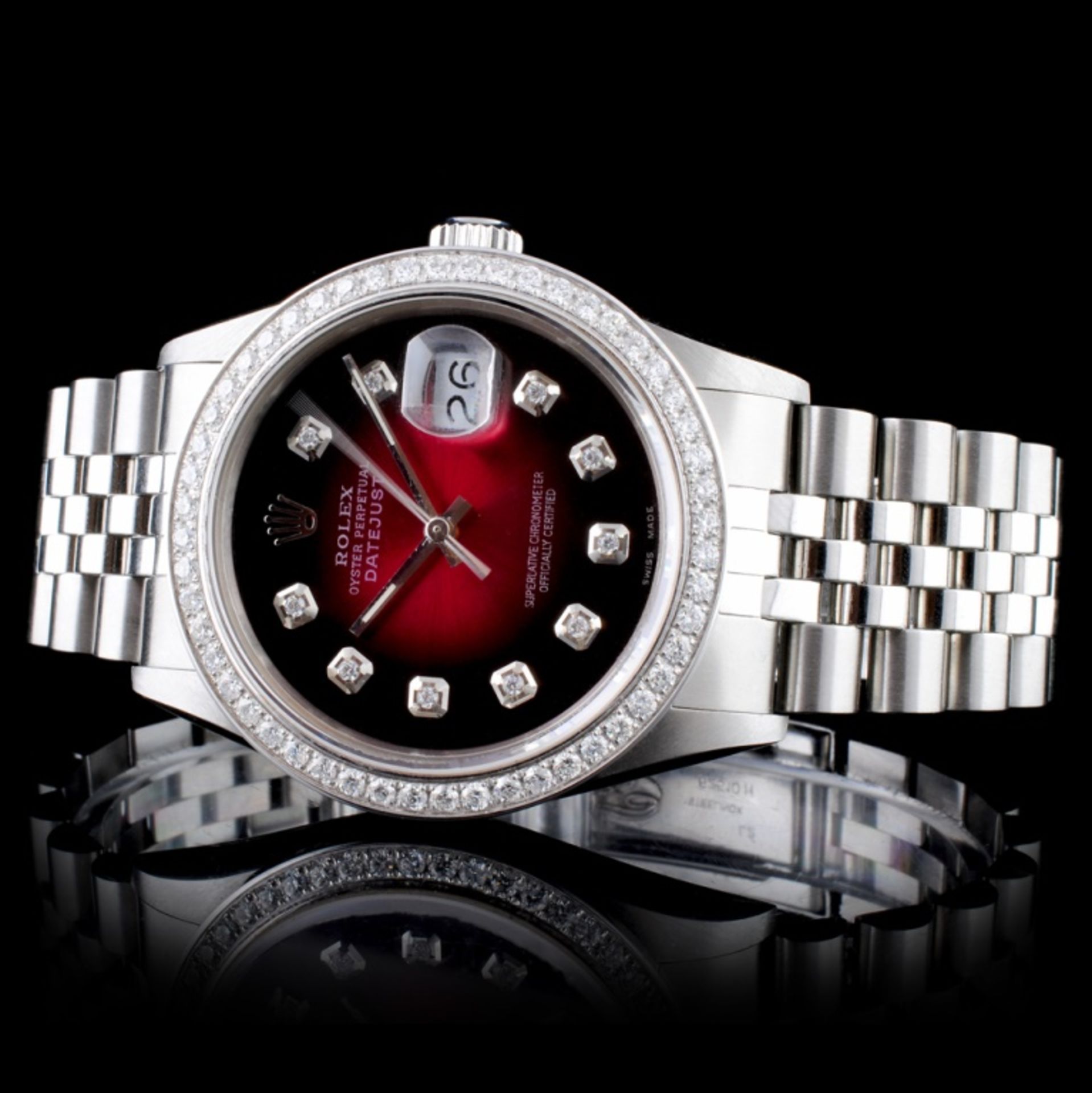 Rolex SS DateJust Diamond 36mm Wristwatch - Image 3 of 6