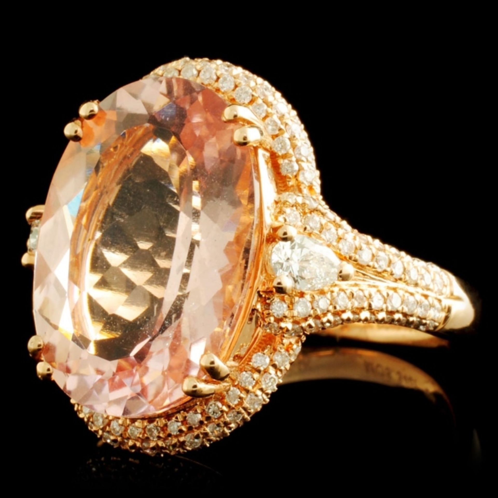 14K Gold 8.34ct Morganite & 0.70ctw Diamond Ring - Image 2 of 5