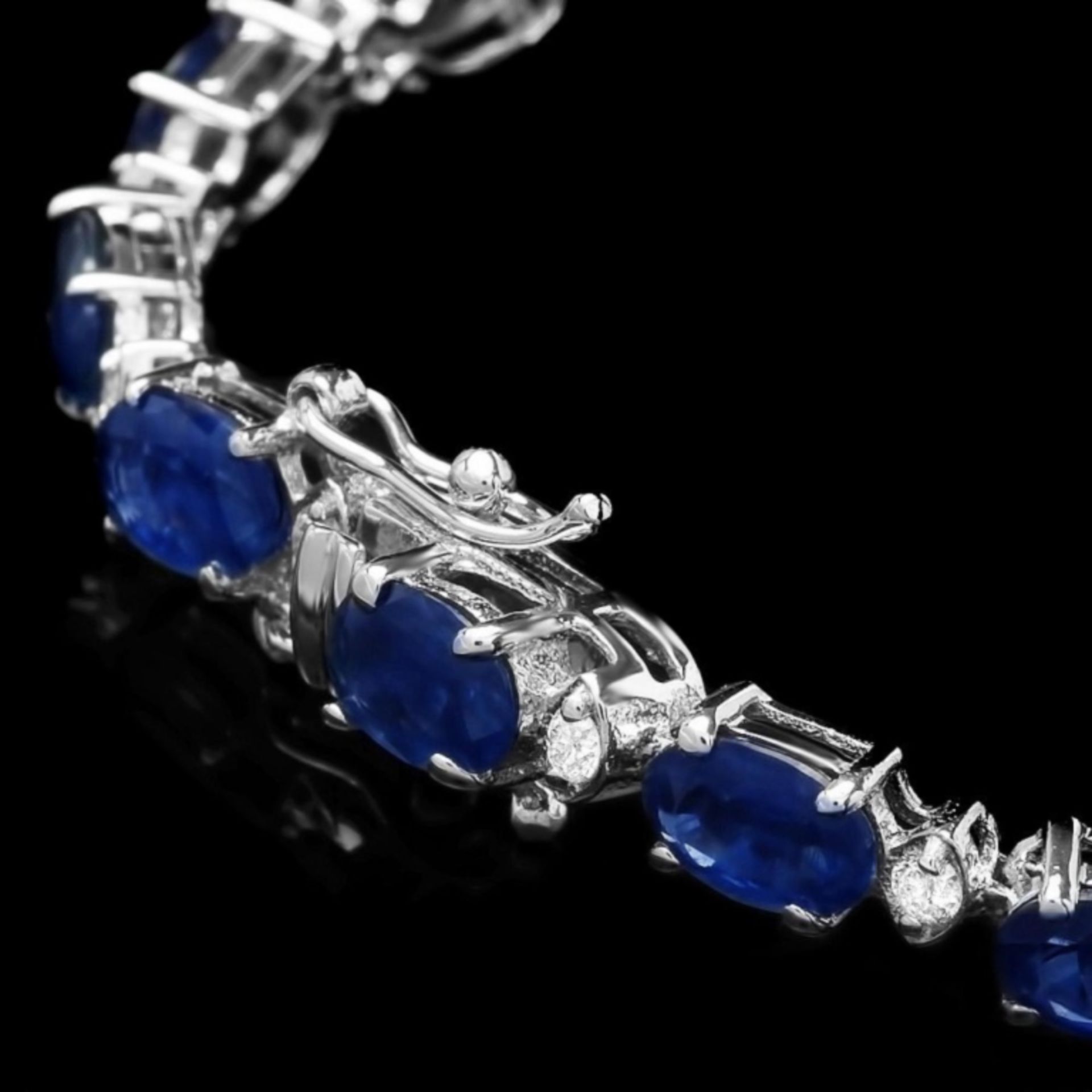 `14k Gold 12.00ct Sapphire & 0.50ct Diamond Bracel - Image 3 of 4