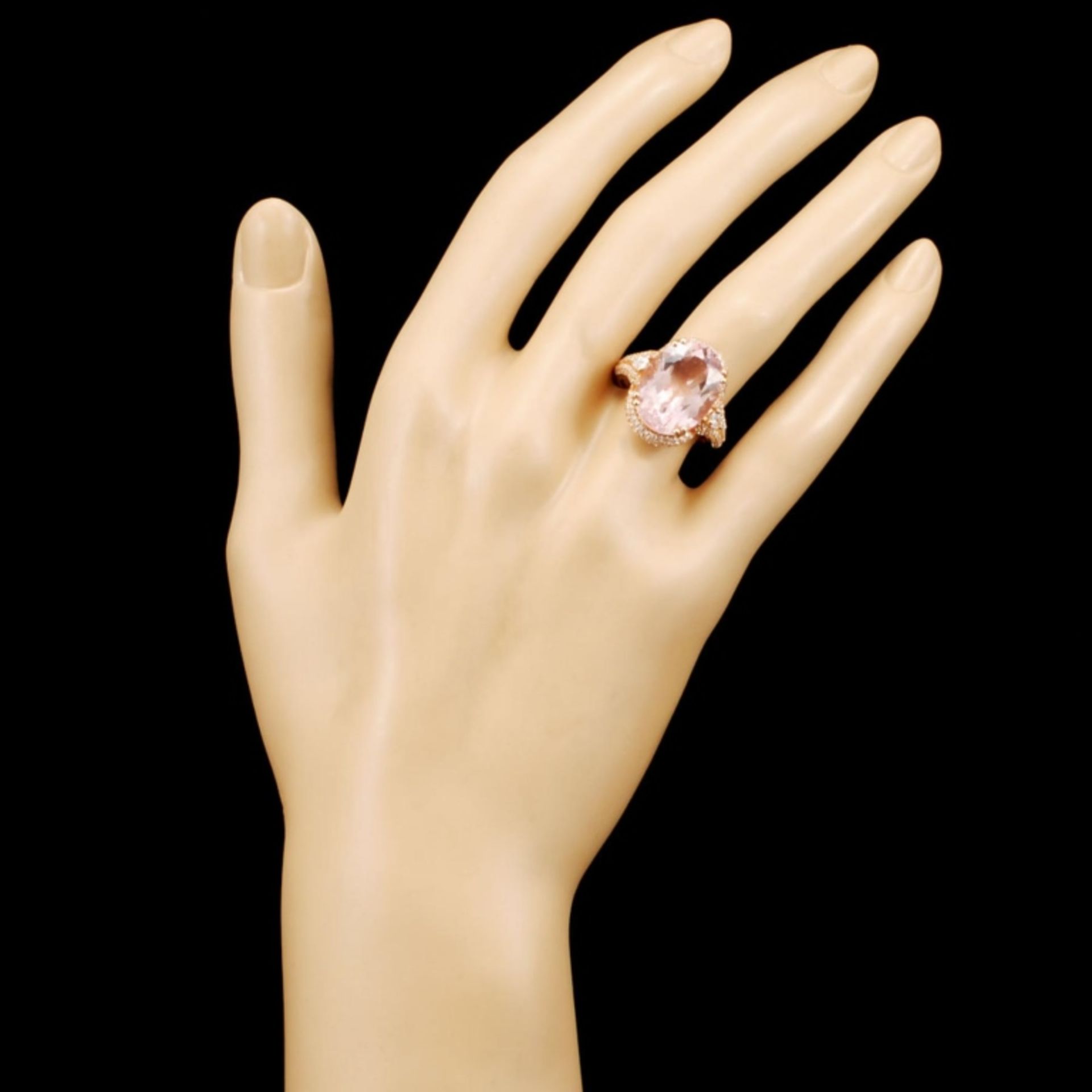 14K Gold 8.34ct Morganite & 0.70ctw Diamond Ring - Image 4 of 5