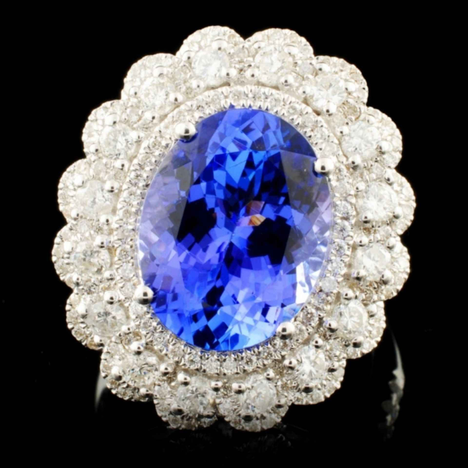 18K Gold 4.92ct Tanzanite & 1.07ctw Diamond Ring