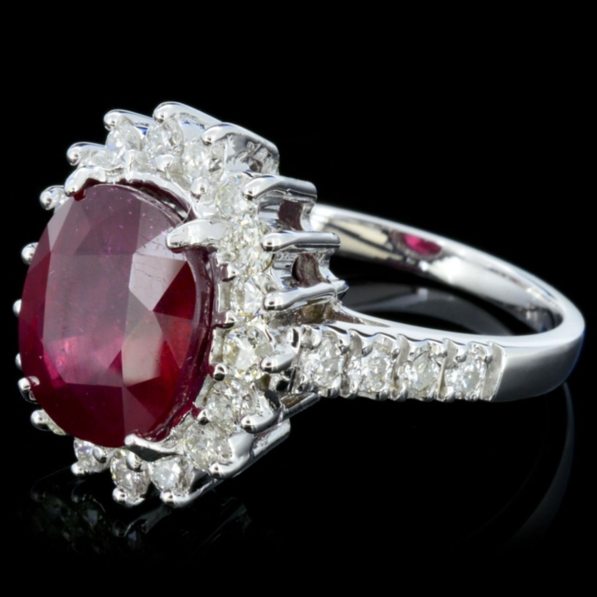 14K Gold 5.00ct Ruby & 1.25ctw Diamond Ring - Image 3 of 4