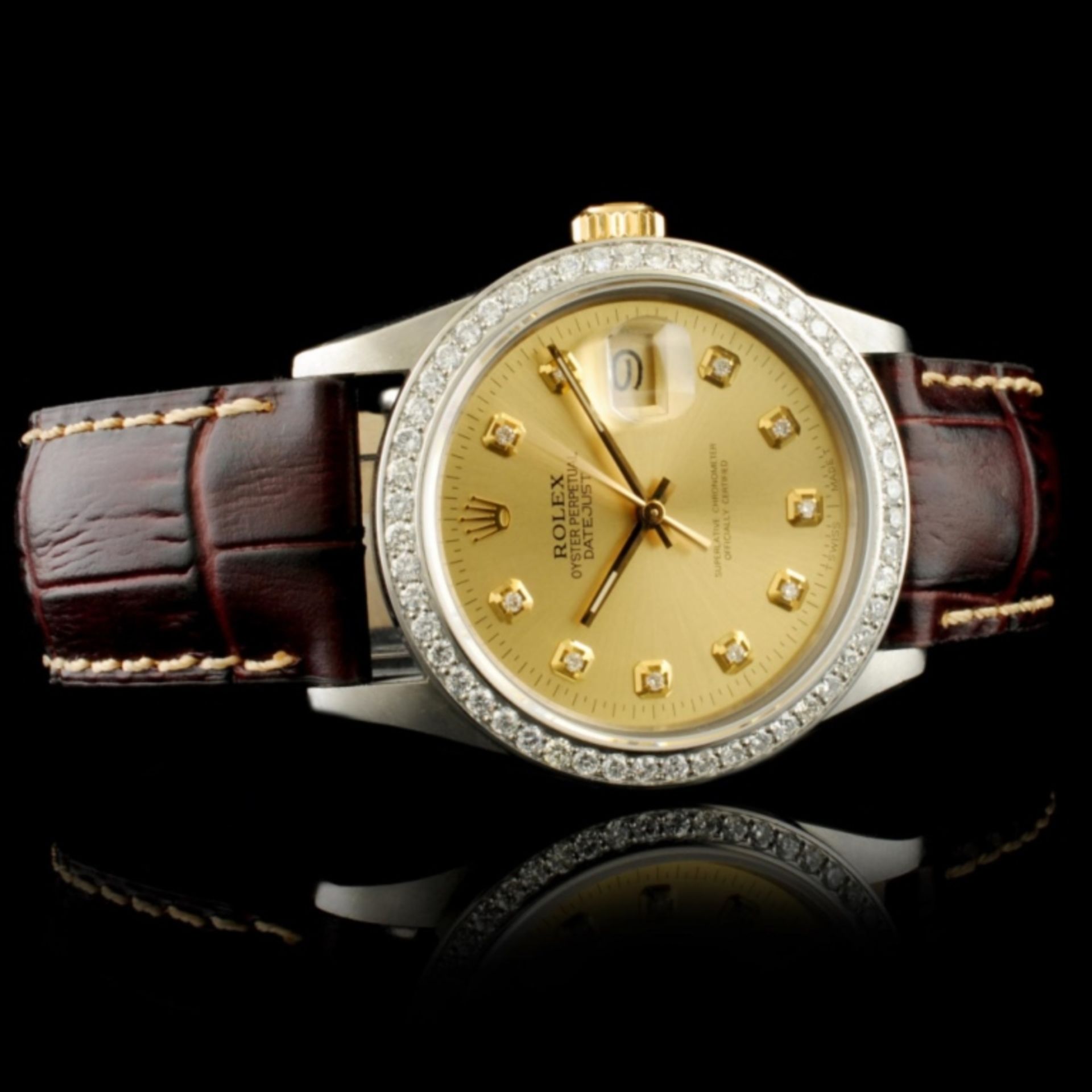 Rolex DateJust YG/SS 1.35ct Diamond 36MM Watch - Image 3 of 7
