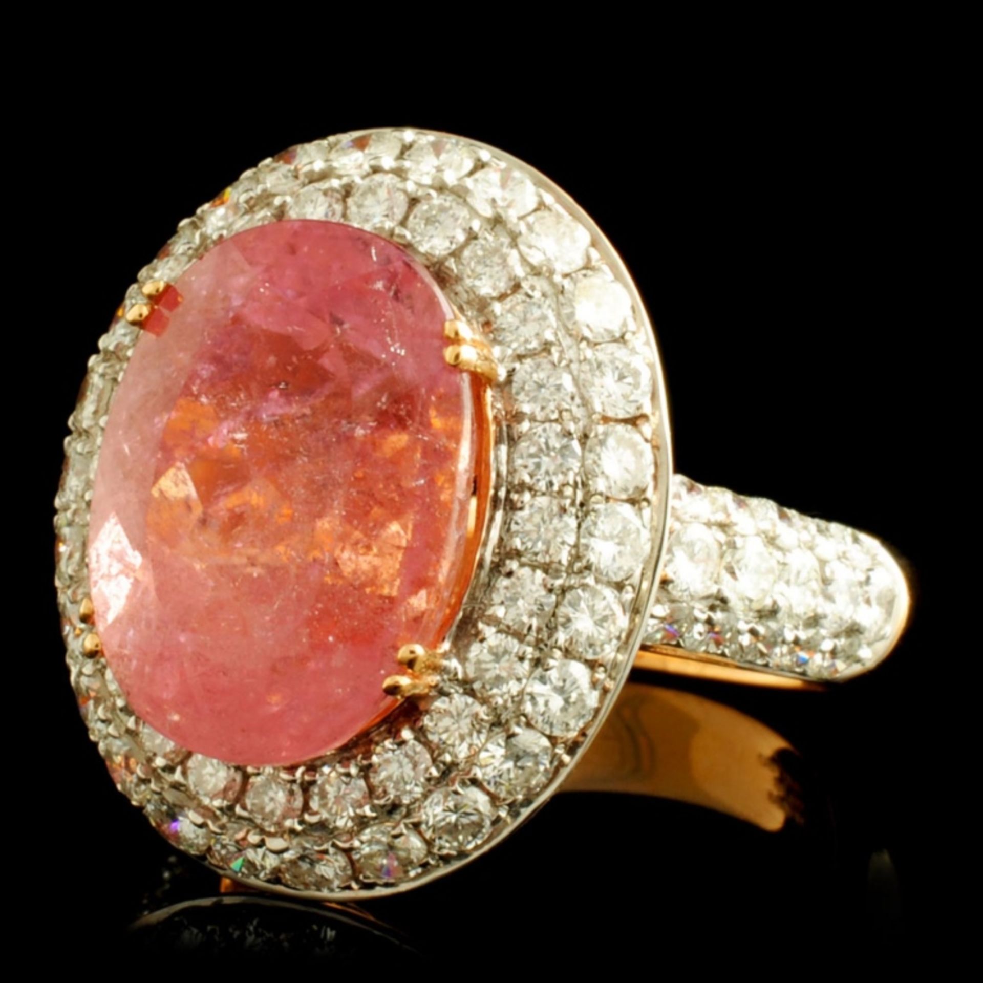 18K Gold 7.88ct Tourmaline & 2.16ctw Diamond Ring - Image 2 of 5