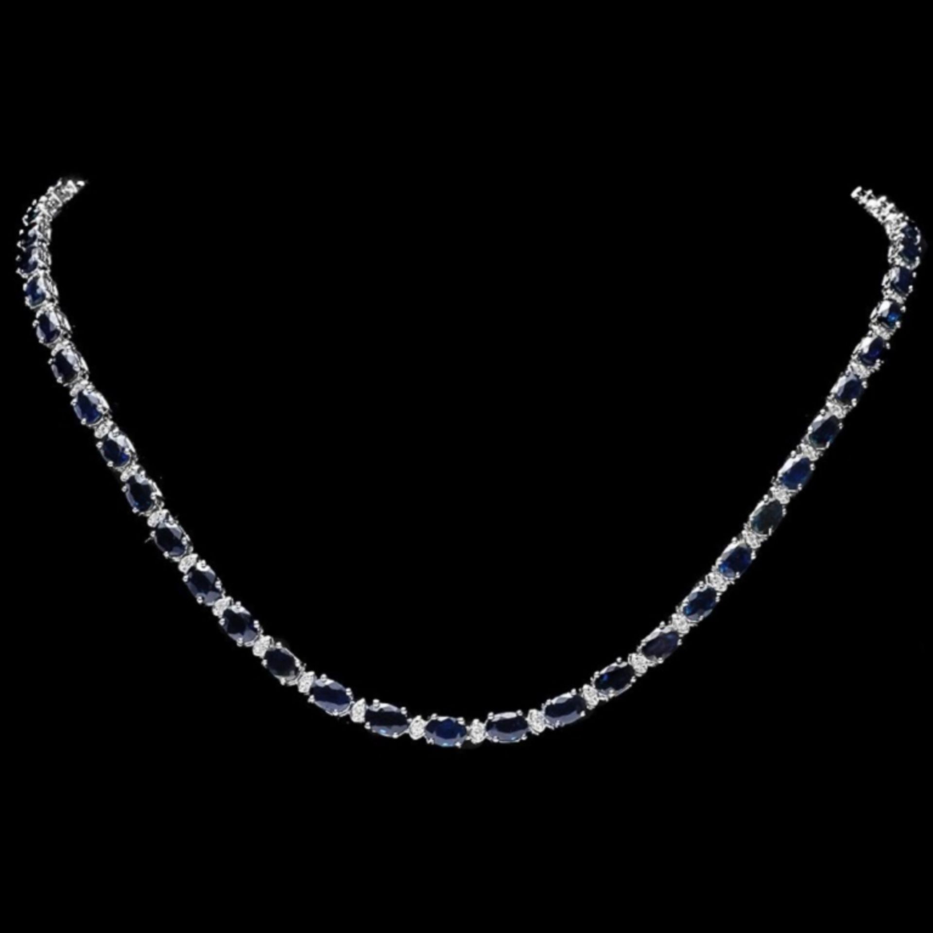 `14k Gold 25.00ct Sapphire & 1.00ct Diamond Neckla