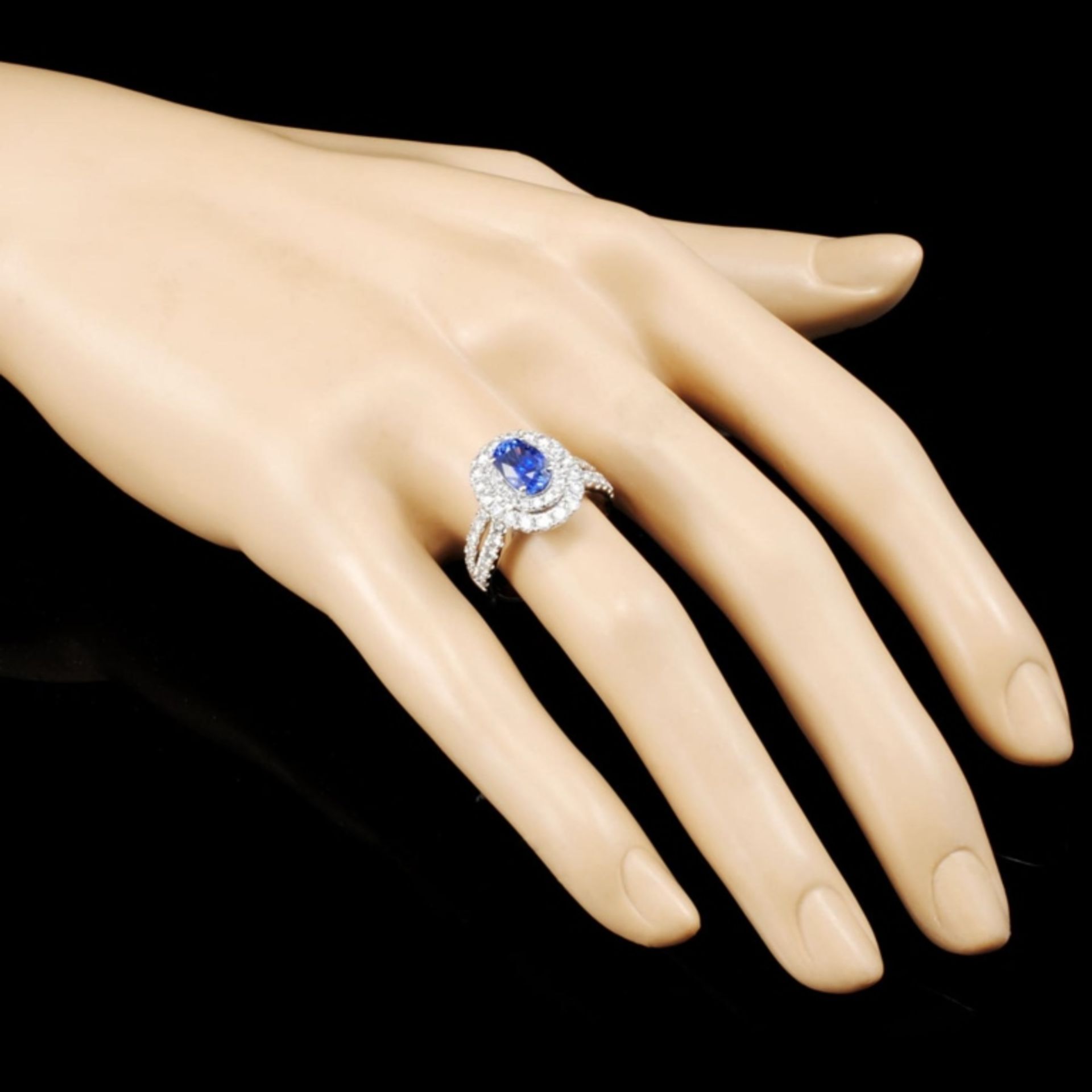 18K Gold 1.99ct Sapphire & 1.16ctw Diamond Ring - Image 3 of 5