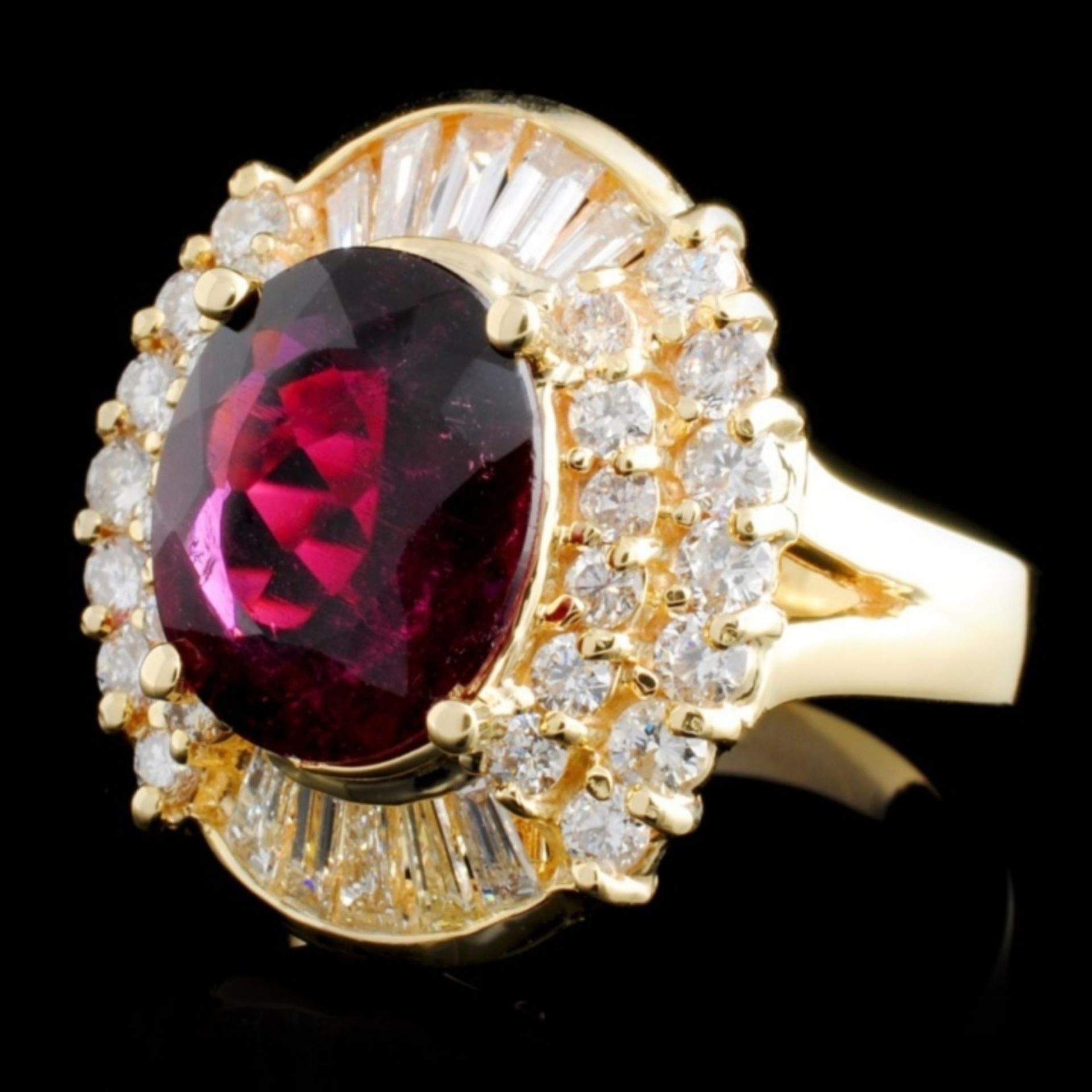 14K Gold 4.02ct Tourmaline & 1.36ctw Diamond Ring - Image 2 of 4