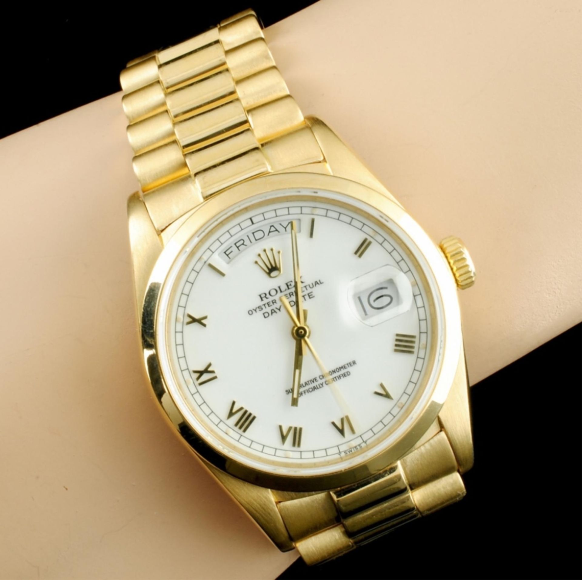 Rolex Day-Date 18K Gold White Roman 36MM Watch - Image 5 of 6
