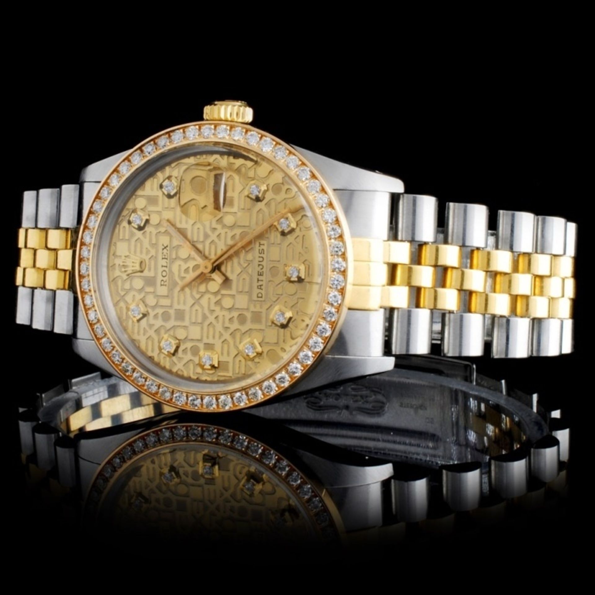 Rolex YG/SS DateJust Diamond 36MM Watch - Image 2 of 5